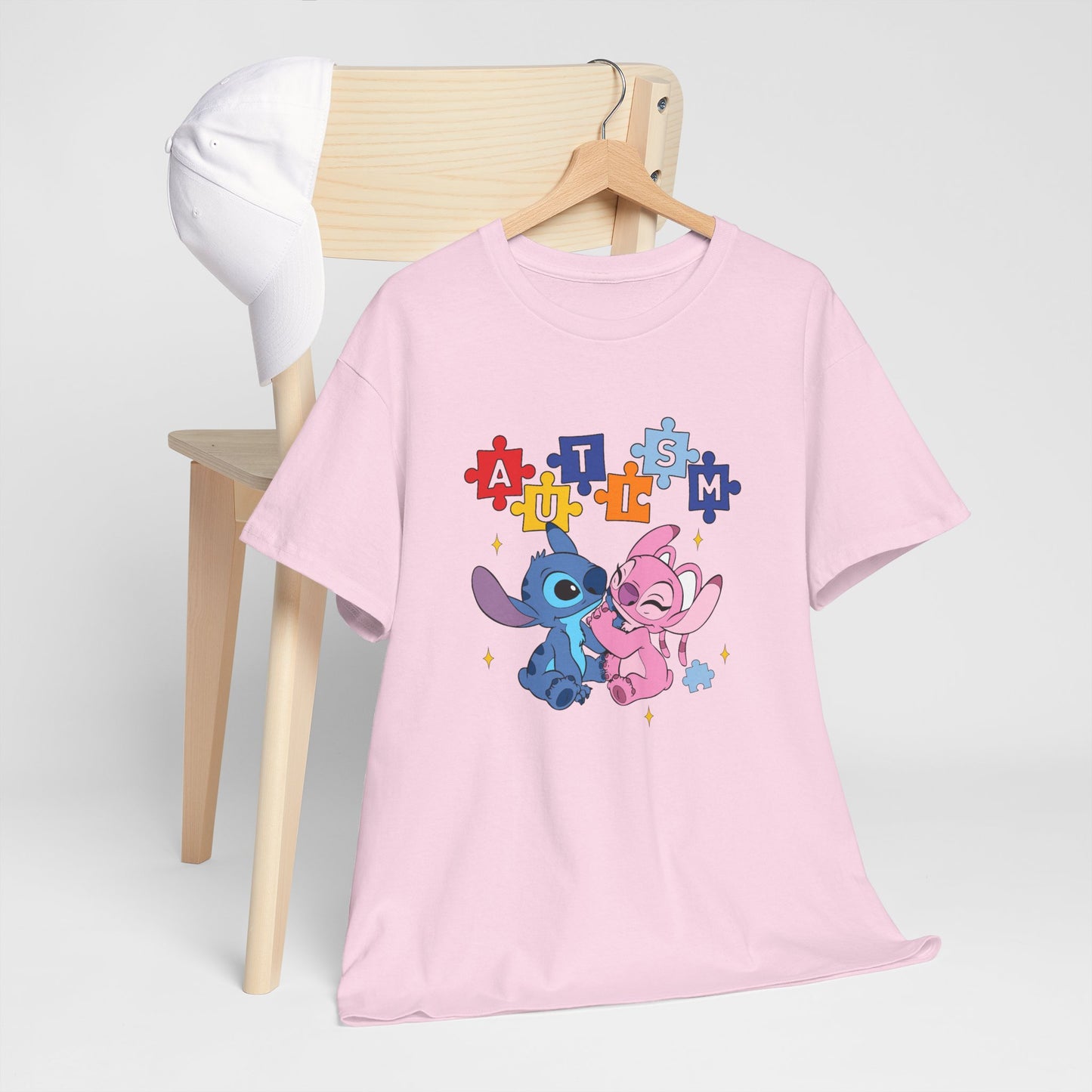Autism Puzzle Love T-Shirt — Cute Stitch & Angel Friendship Tee