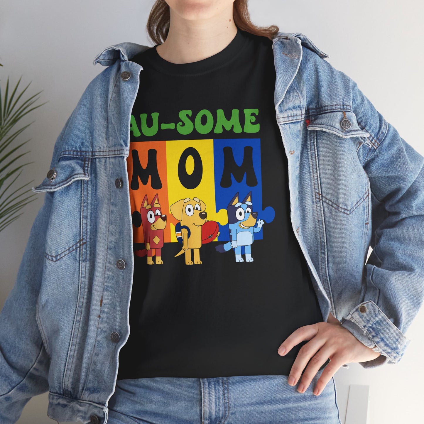 Au-some Mom T-Shirt – Colorful Cartoon Characters Mother’s Day Tee