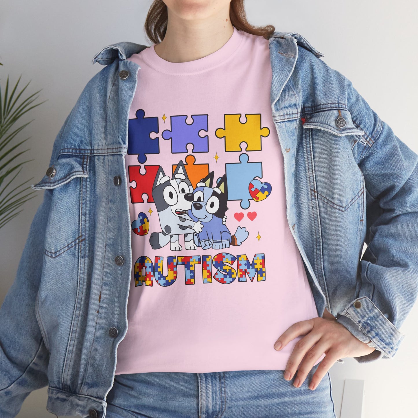 Autism Awareness Puzzle Tee — Cute Puppy Puzzle Piece Design