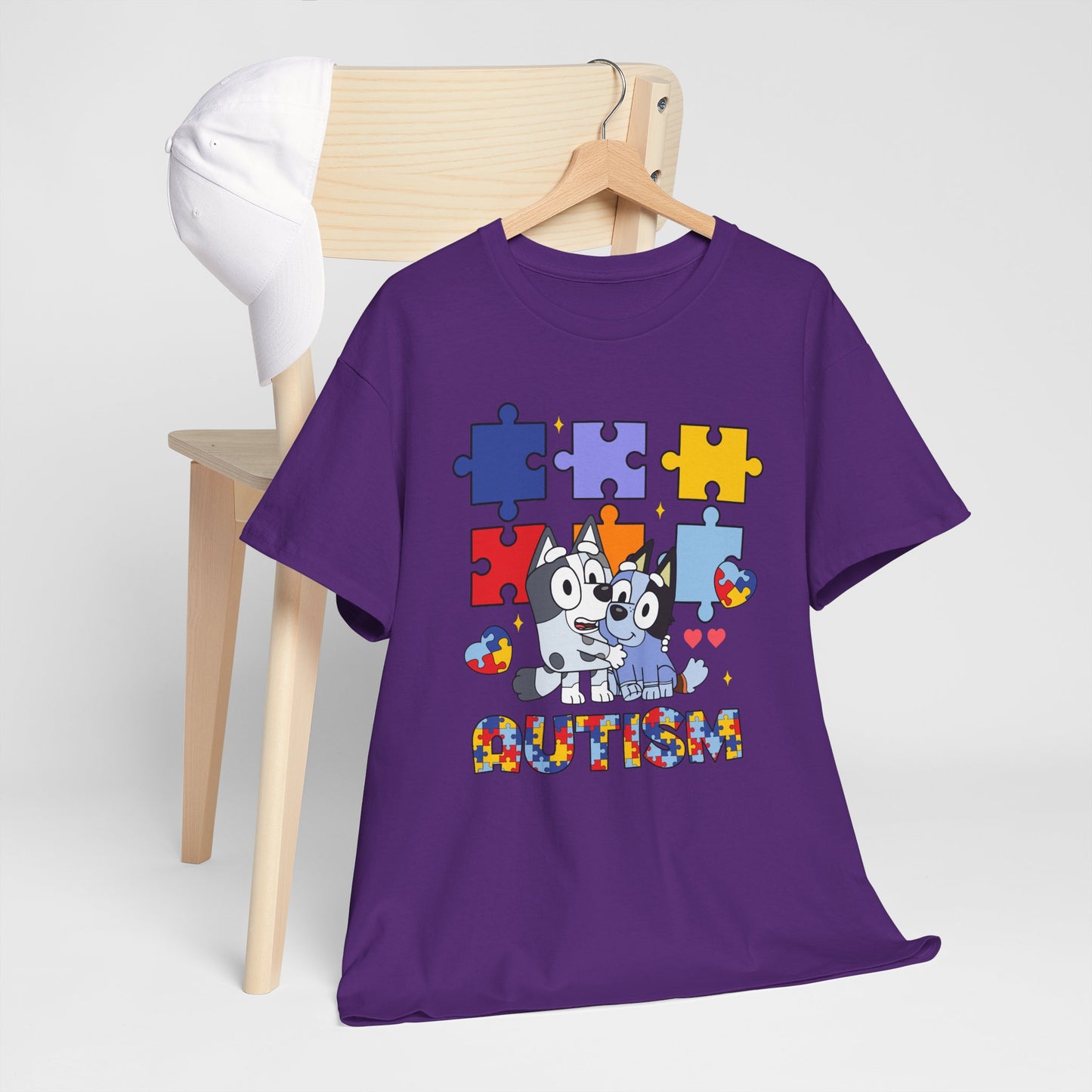 Autism Awareness Puzzle Tee — Cute Puppy Puzzle Piece Design