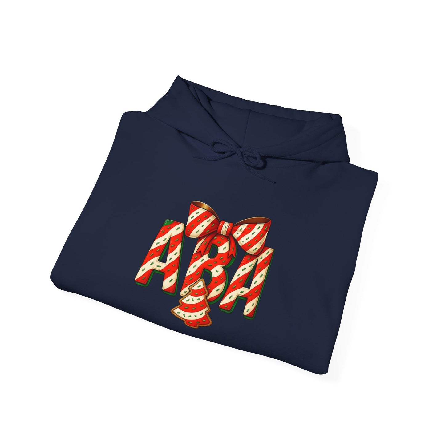 ABA Little Debbie Cake Candy Cane Gift Bow Graphic Holiday Sweatshirt Hoodie