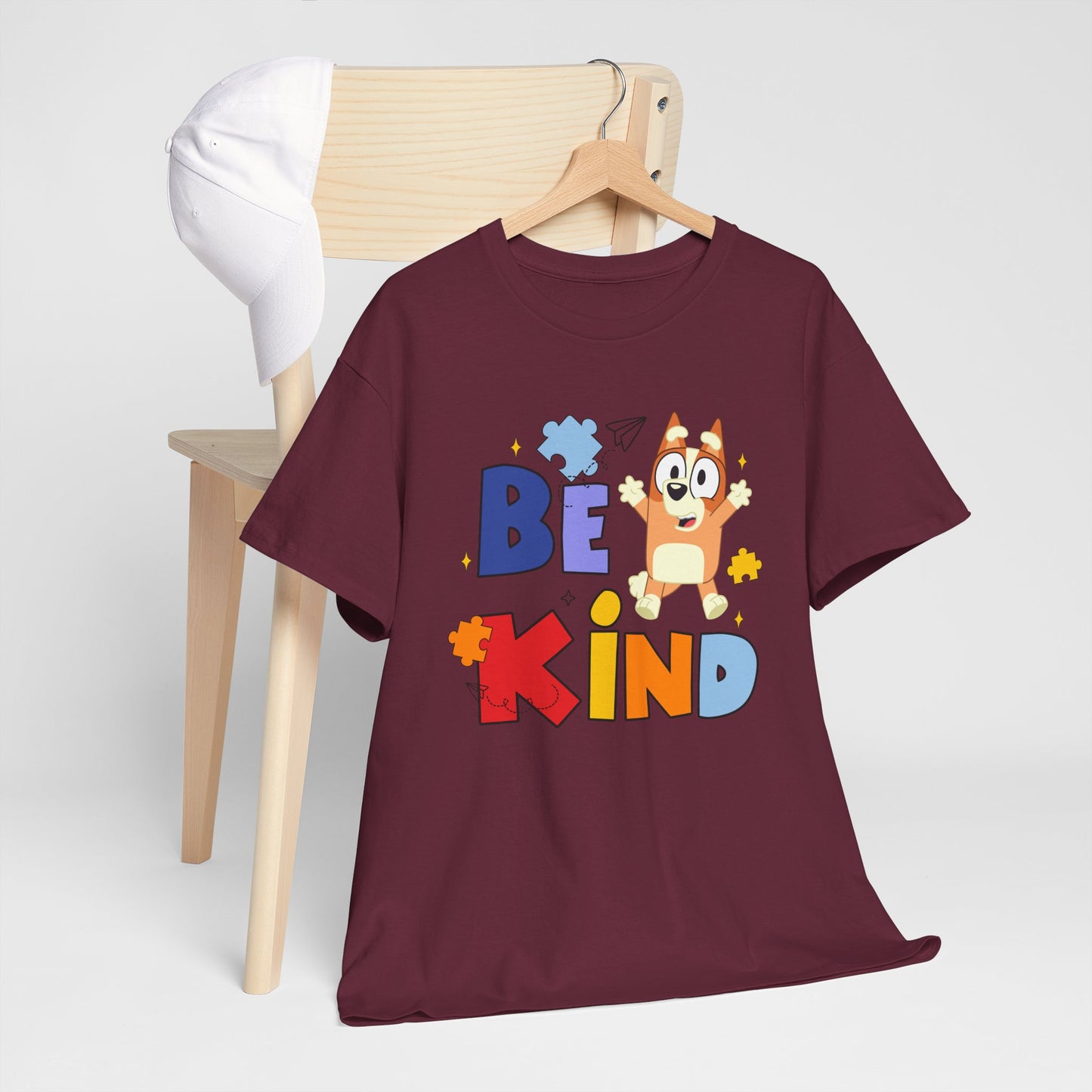 Be Kind Kids T-Shirt — Cute Cartoon Dog Positive Message Tee
