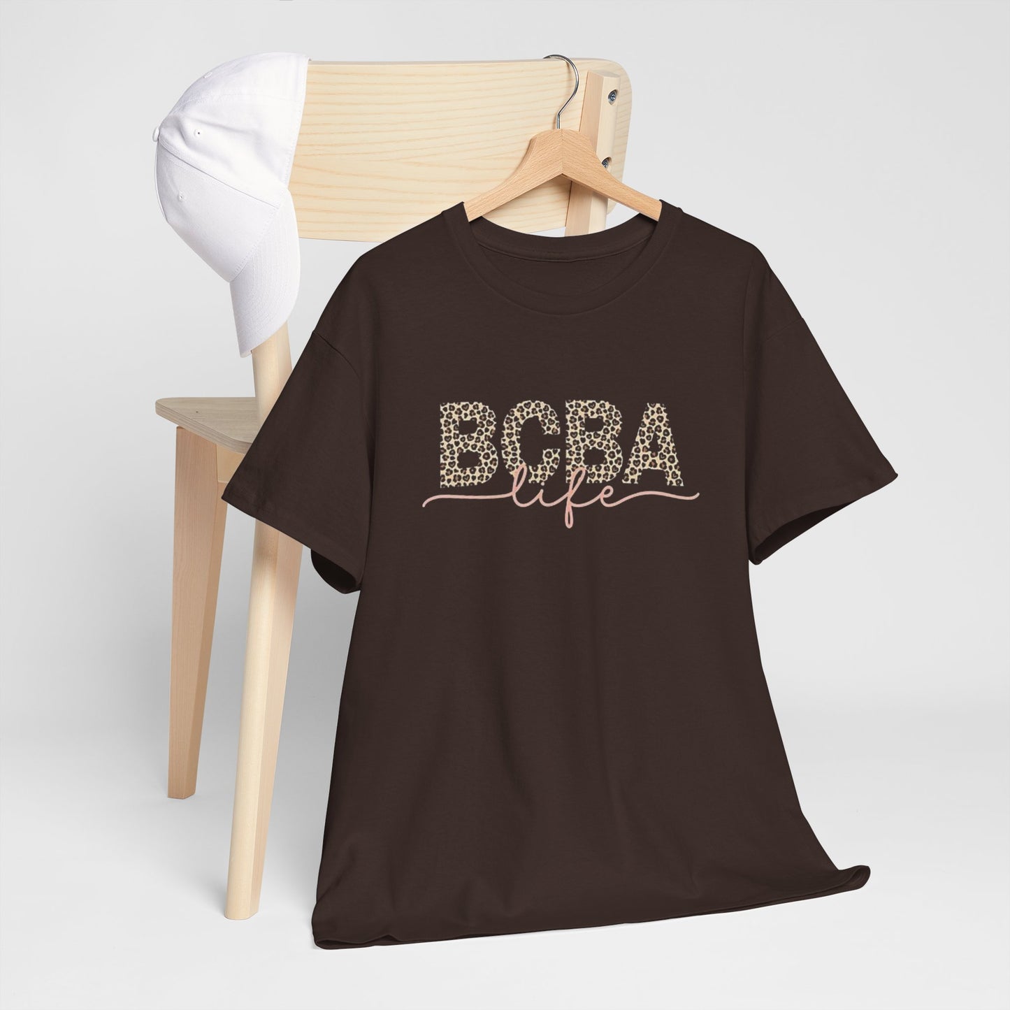 BCBA Life Leopard Print Tee — Bubble Tea Lover Graphic Shirt