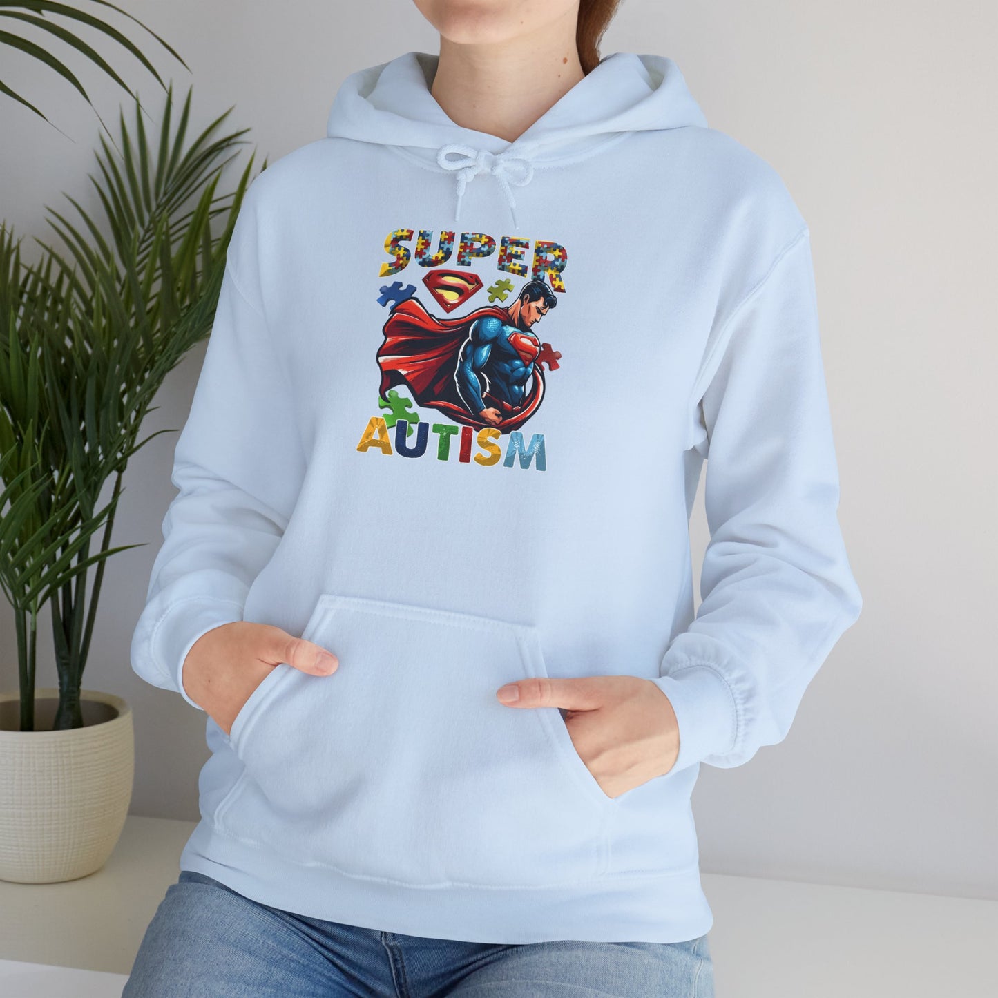 Autism Superhero Hoodie — "Super Autism" Colorful Awareness Pullover