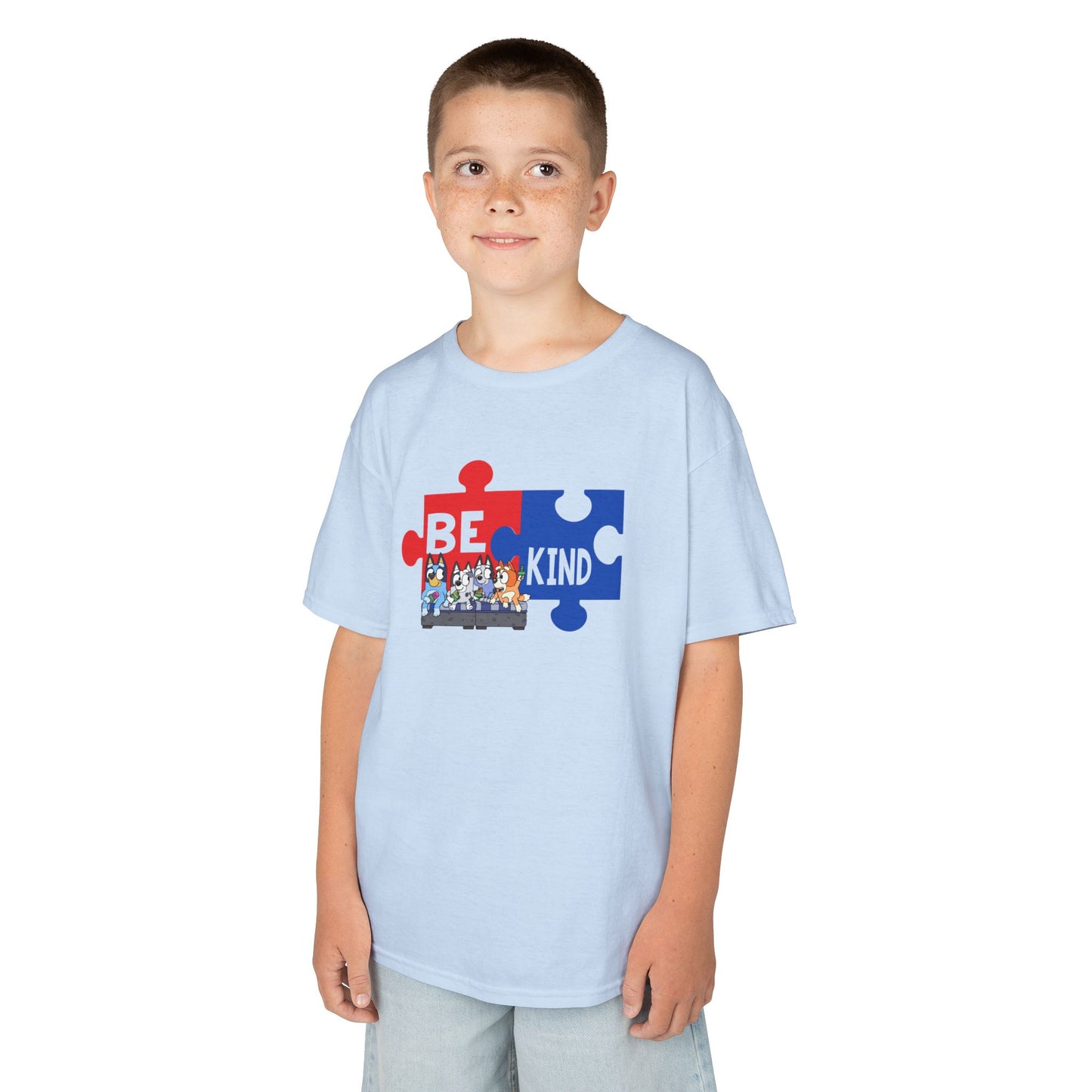 Kids T-Shirt — 'Be Kind' Puzzle Piece Autism Awareness Tee