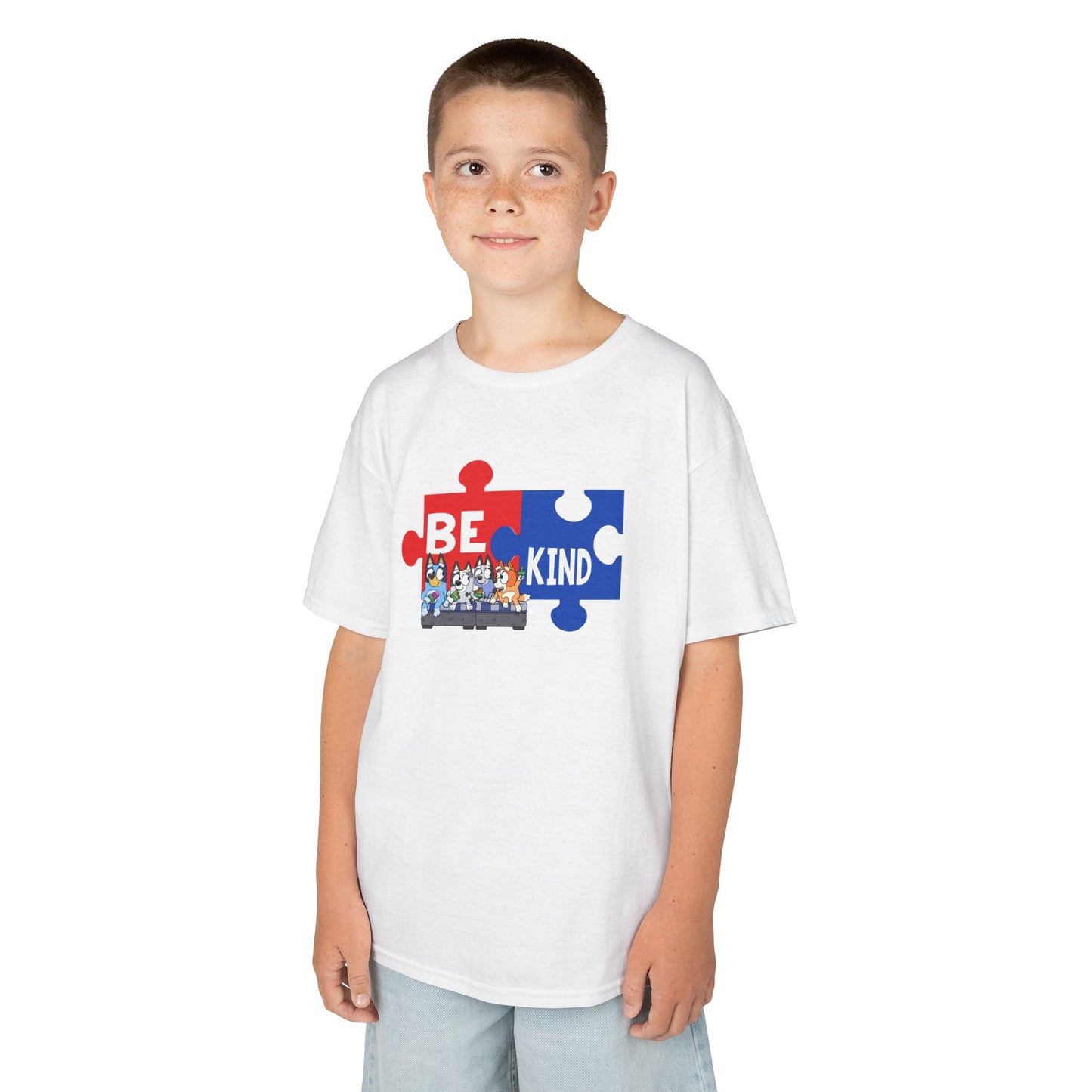 Kids T-Shirt — 'Be Kind' Puzzle Piece Autism Awareness Tee