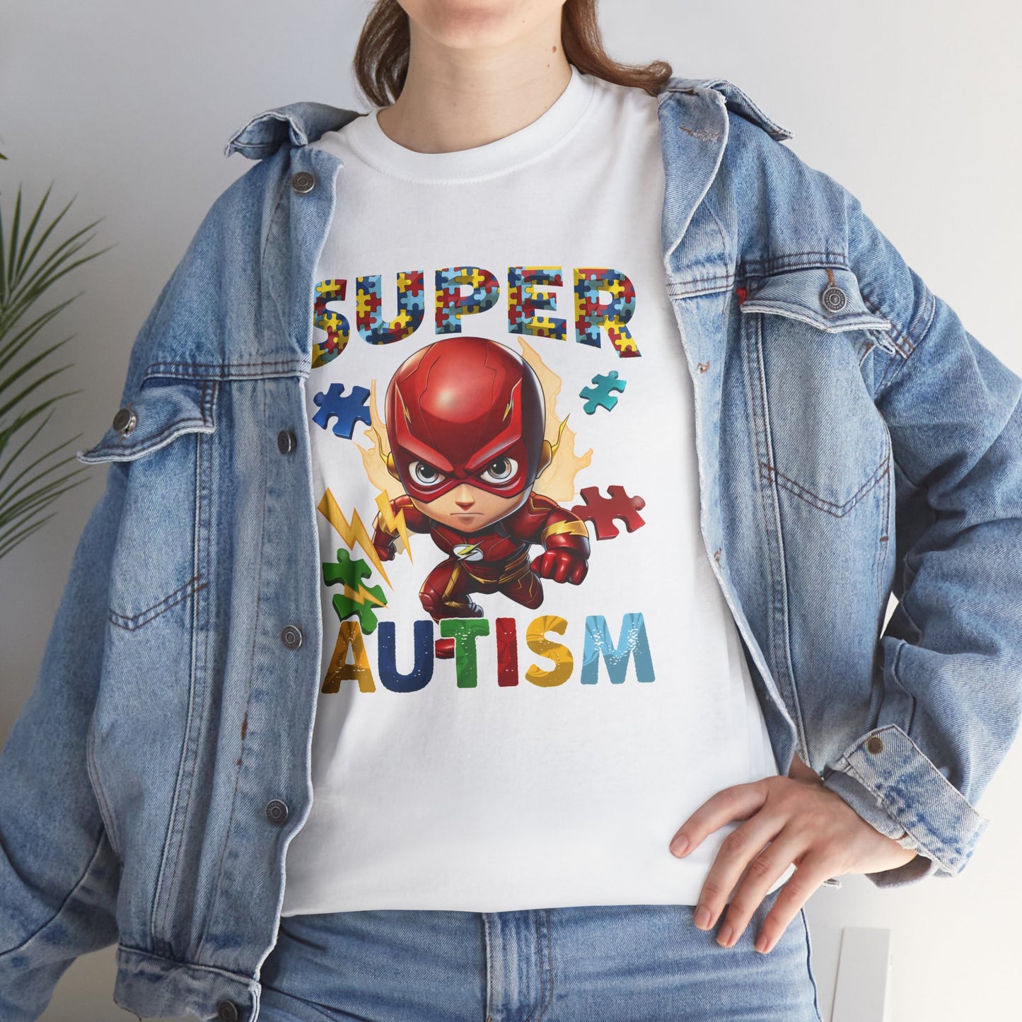 Autism Superhero T-Shirt — "Super Autism" Puzzle Piece Kids Tee