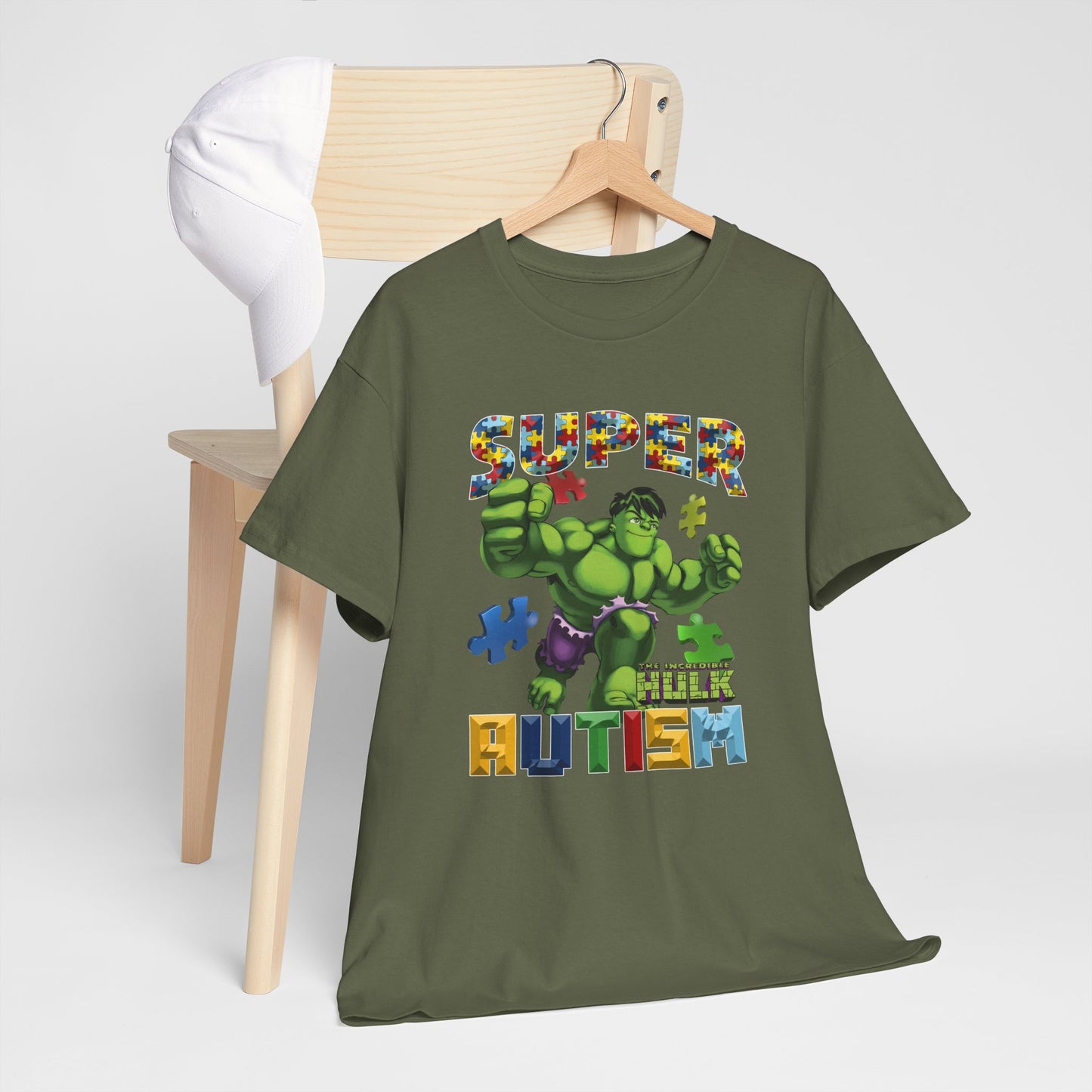 Autism Superhero Tee — 'Super Autism' Puzzle-Pattern Kids Shirt