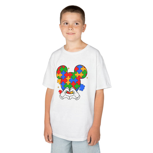 Kids Puzzle Mouse Autism Awareness T‑Shirt