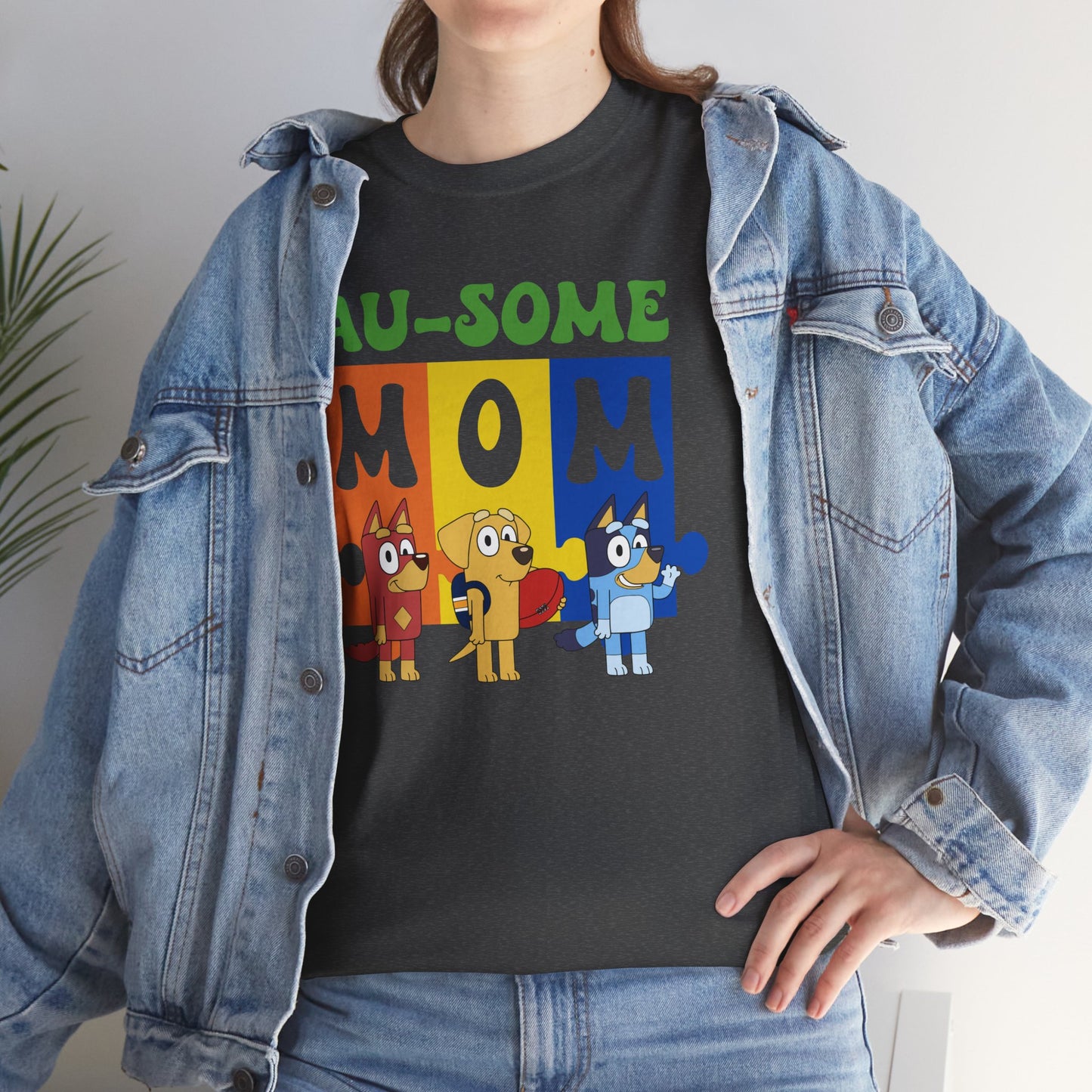 Au-some Mom T-Shirt – Colorful Cartoon Characters Mother’s Day Tee