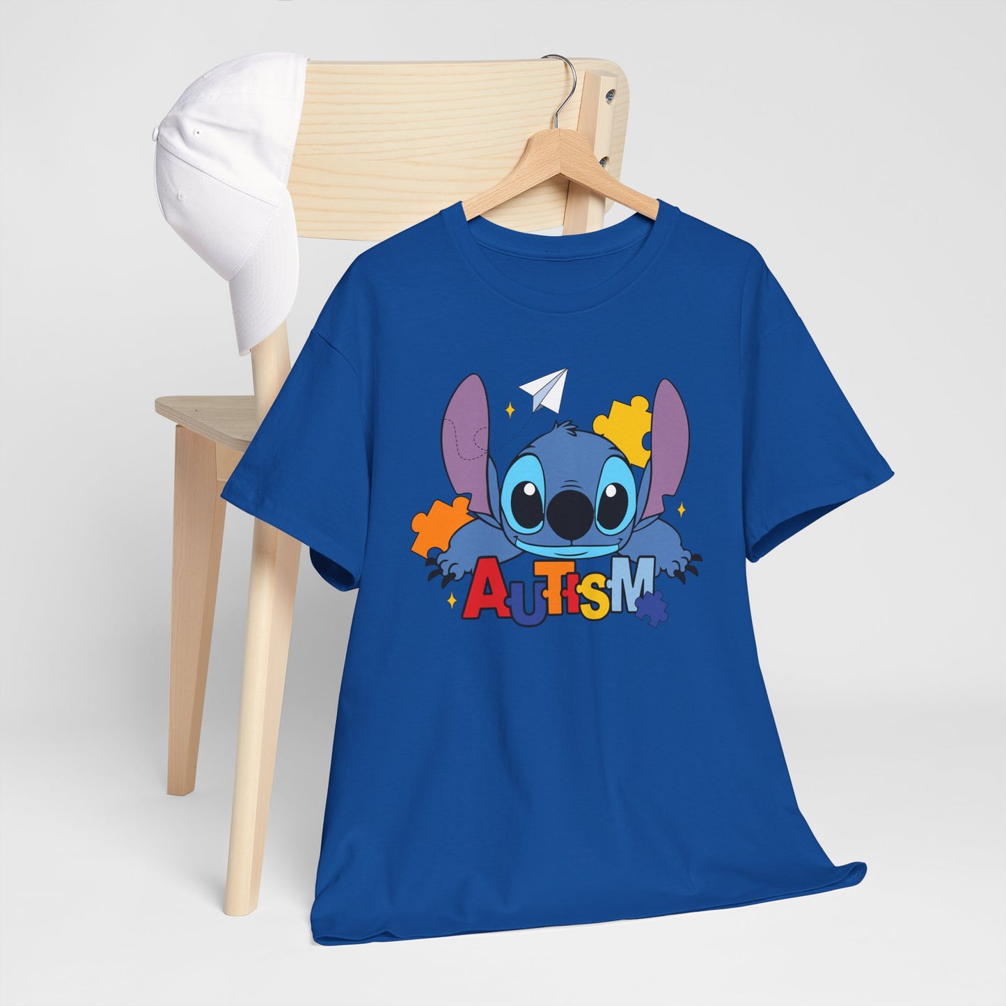 Autism Puzzle Heart T‑Shirt — Cute Blue Character Awareness Tee