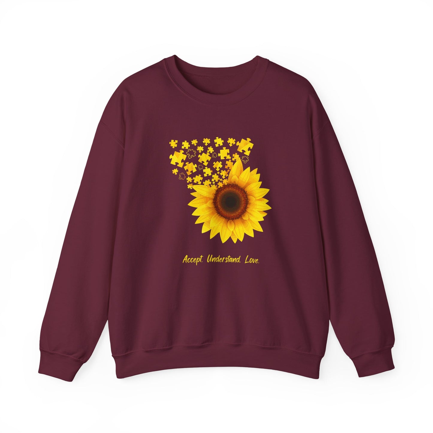Sunflower Floral Crewneck Sweatshirt — Bright Yellow Sunflower Design