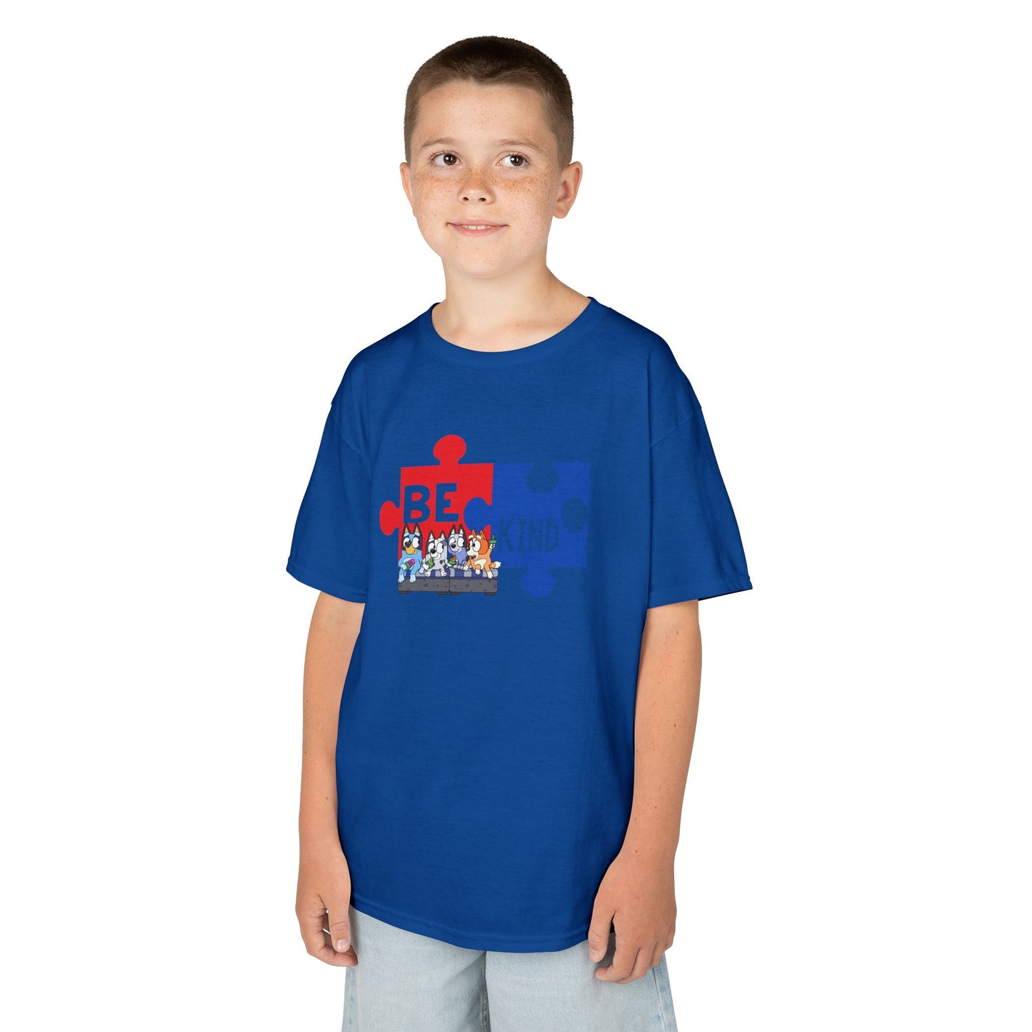 Kids T-Shirt — 'Be Kind' Puzzle Piece Autism Awareness Tee