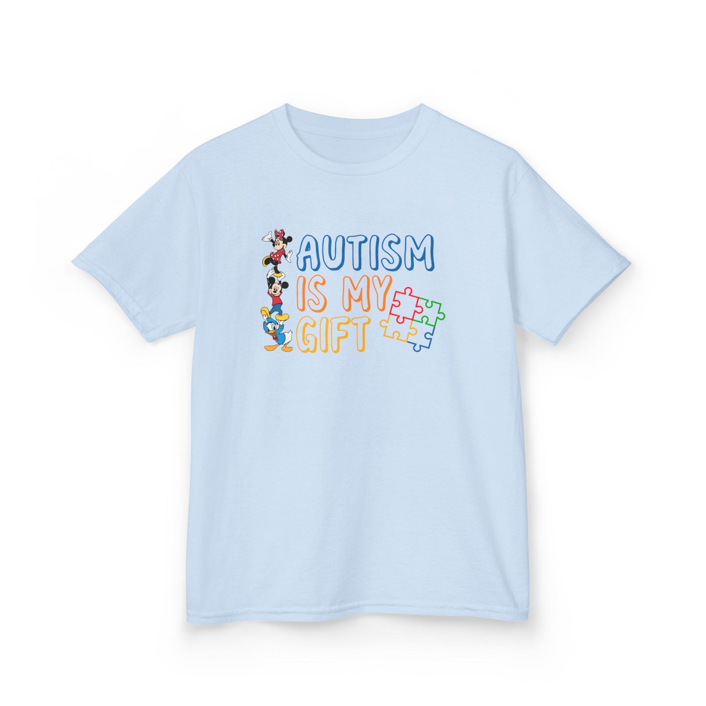 Kids Tee — "Autism Is My Gift" Colorful Puzzle Piece Design