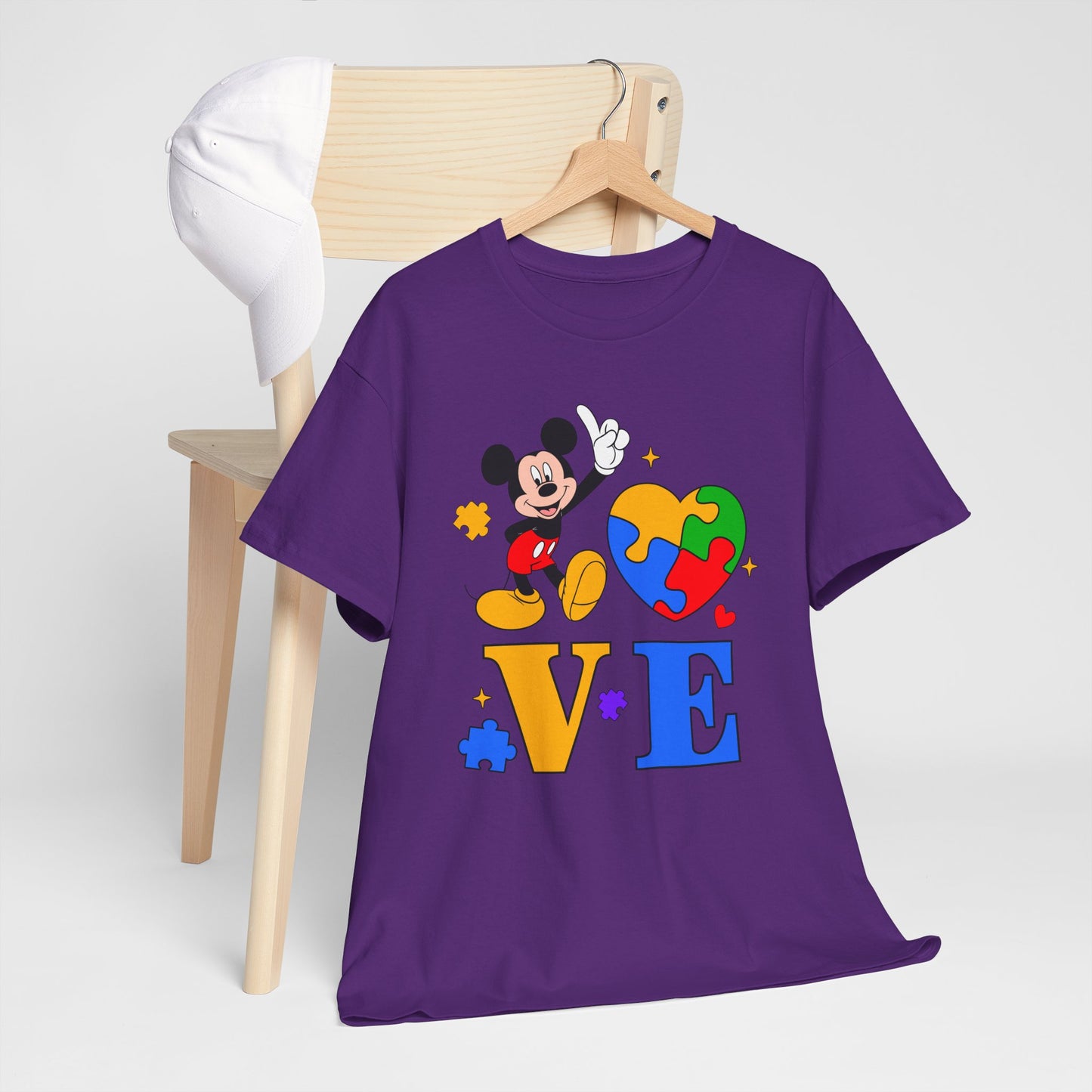 Kid-Friendly Love Puzzle Tee with Cartoon Mouse