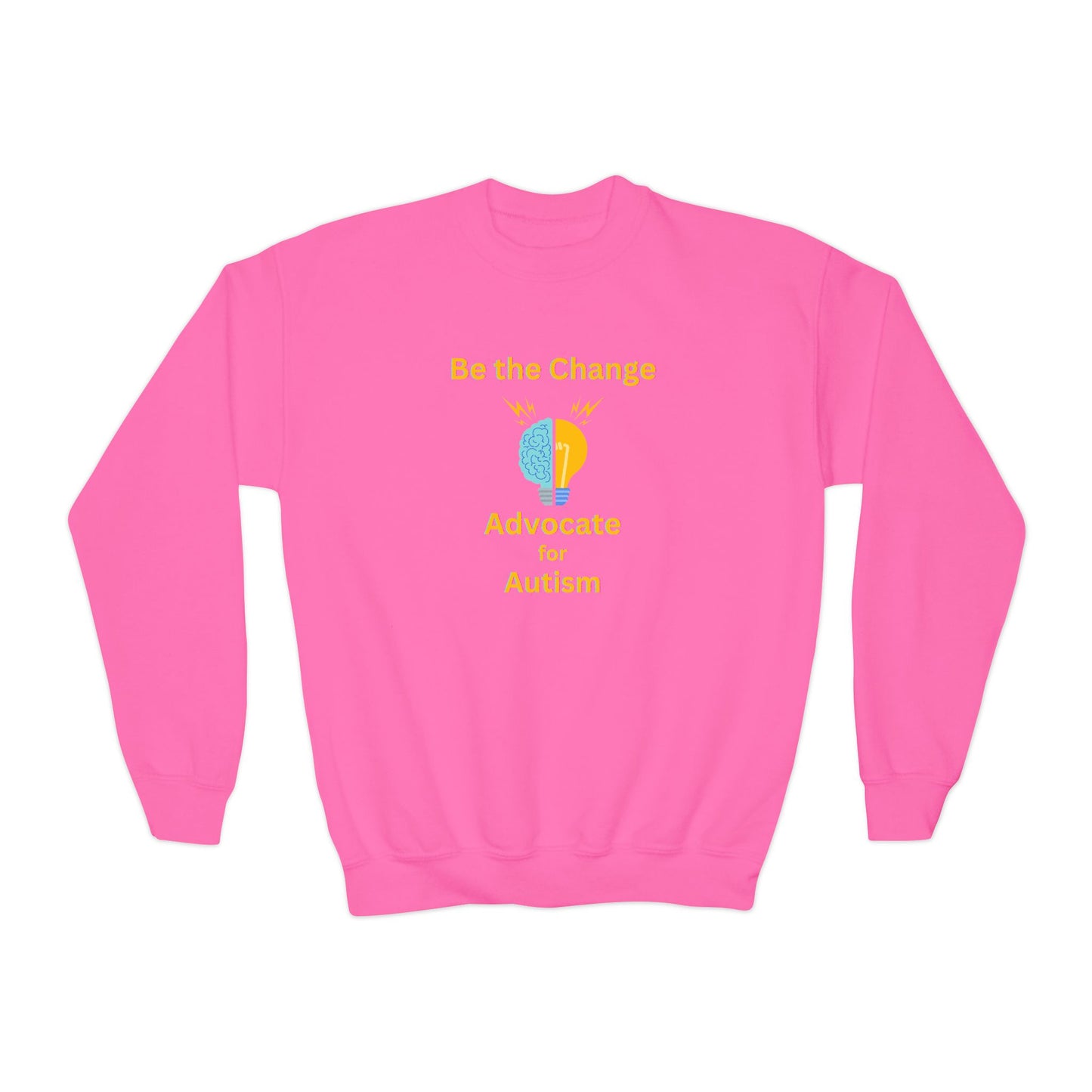 Advocate for Autism Youth Crewneck Sweatshirt — "Be the Change" Awareness Pullover
