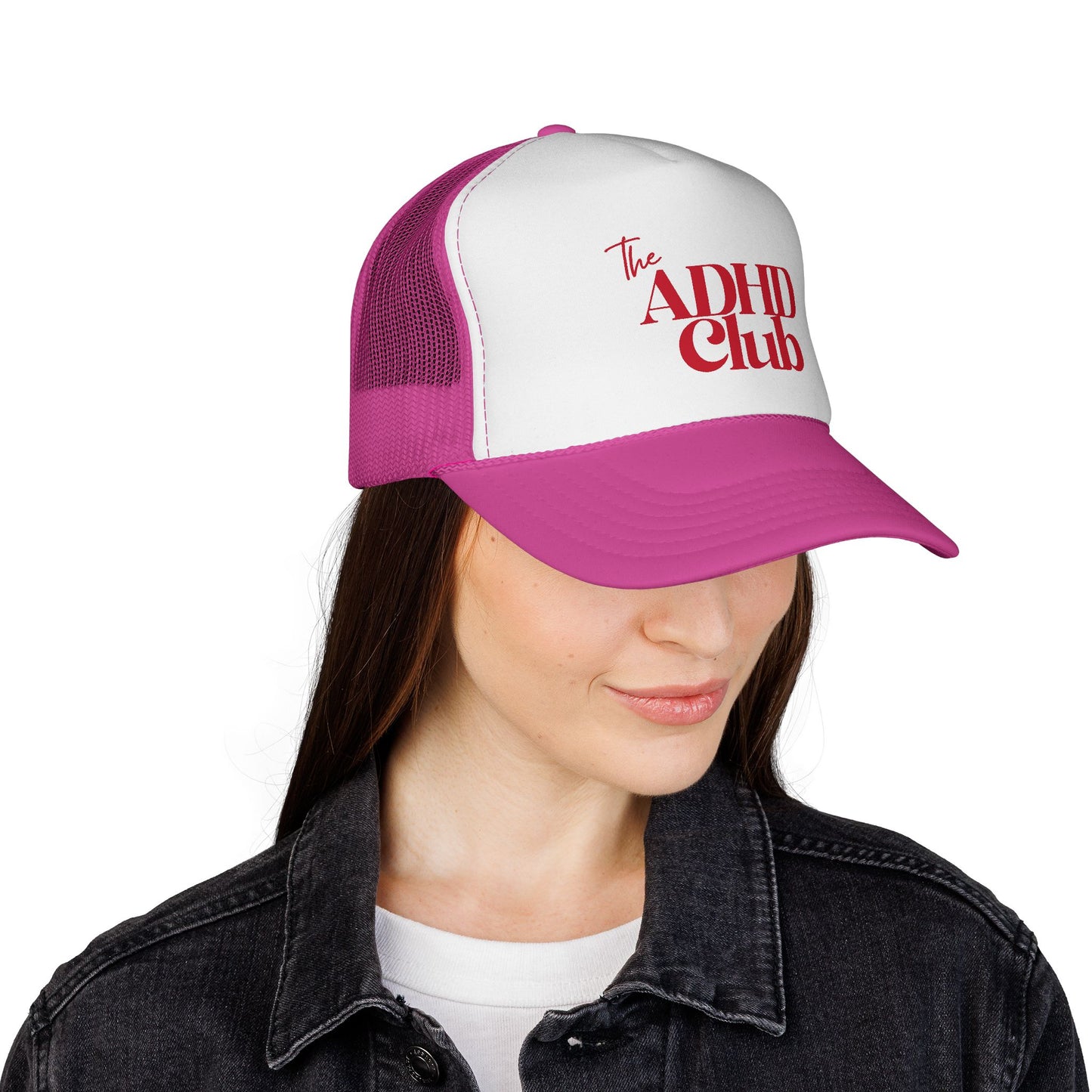 Trucker Hat — "The ADHD Club" Retro Logo Mesh Cap