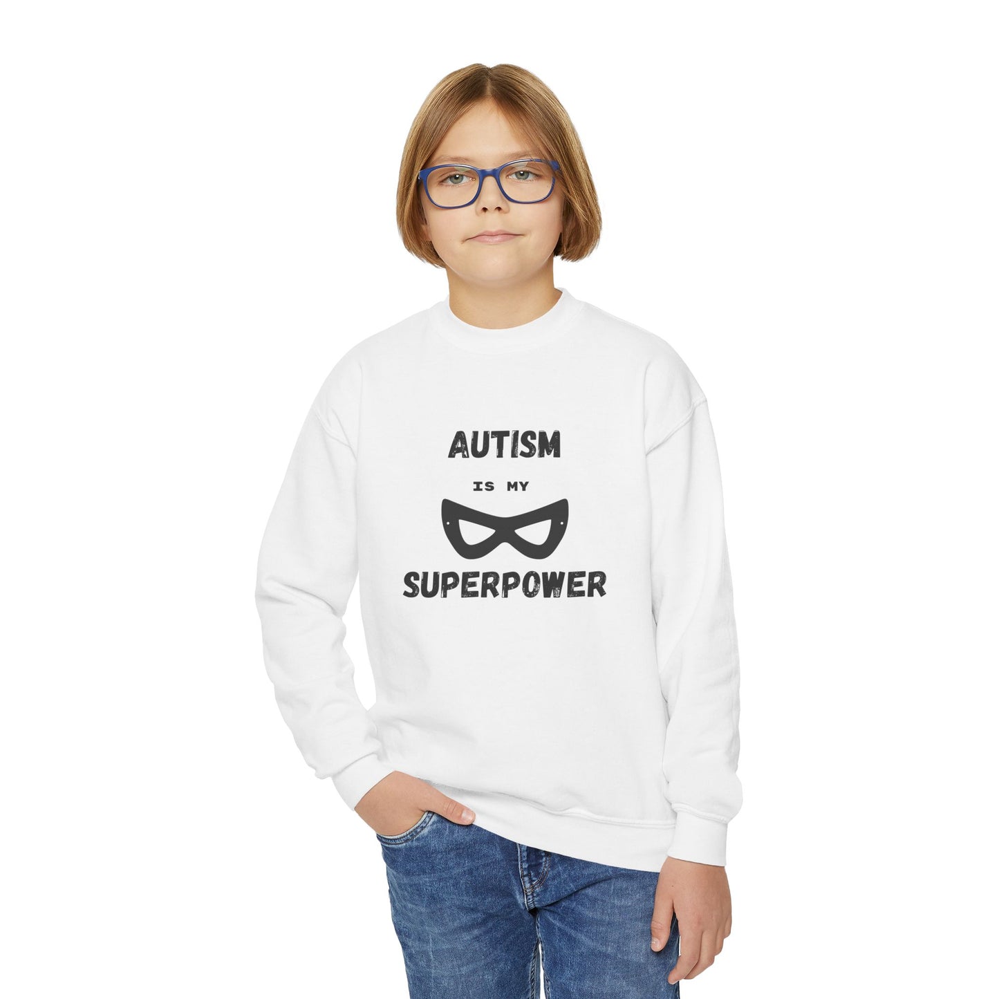Autism Superpower Youth Crewneck Sweatshirt