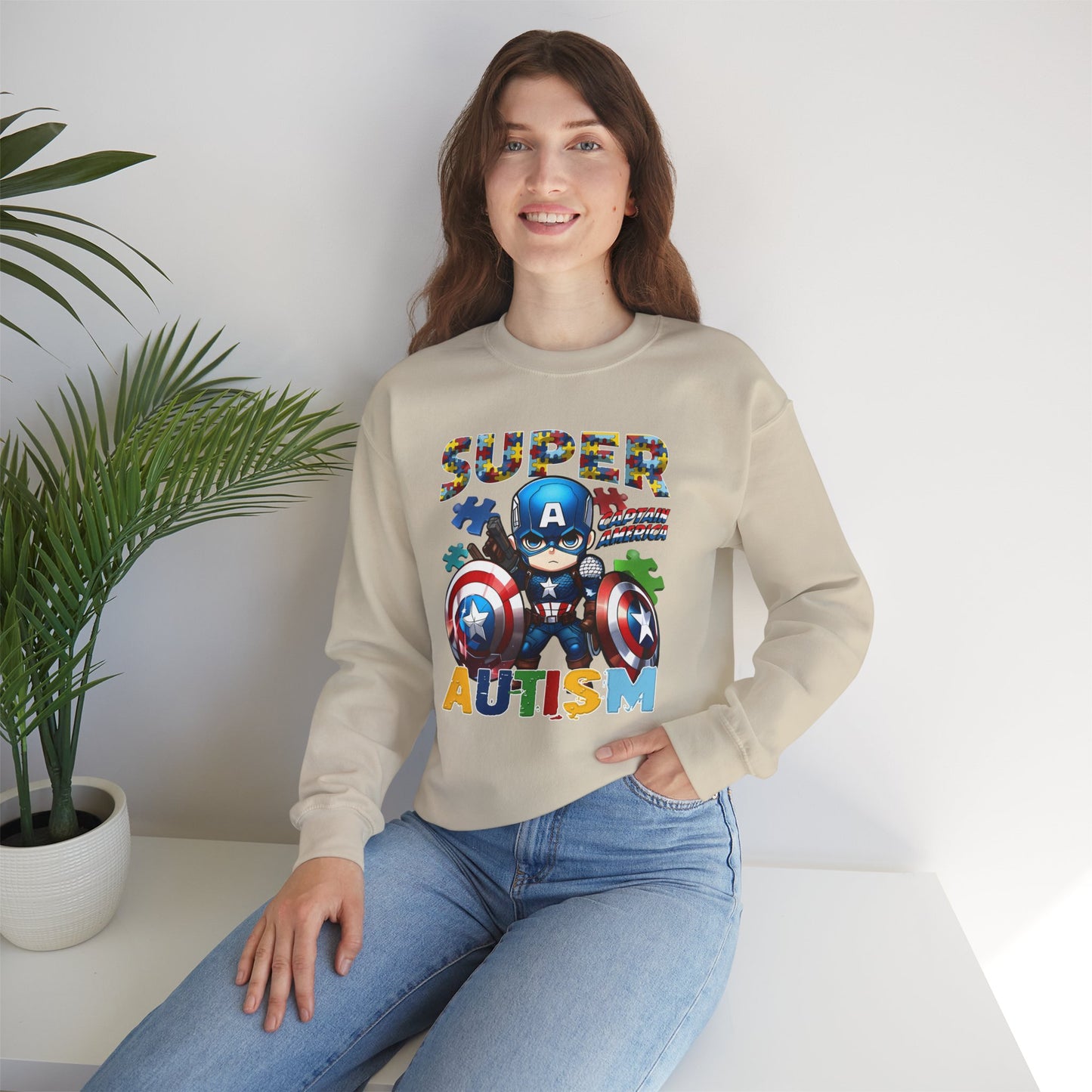Autism Superhero Crewneck Sweatshirt