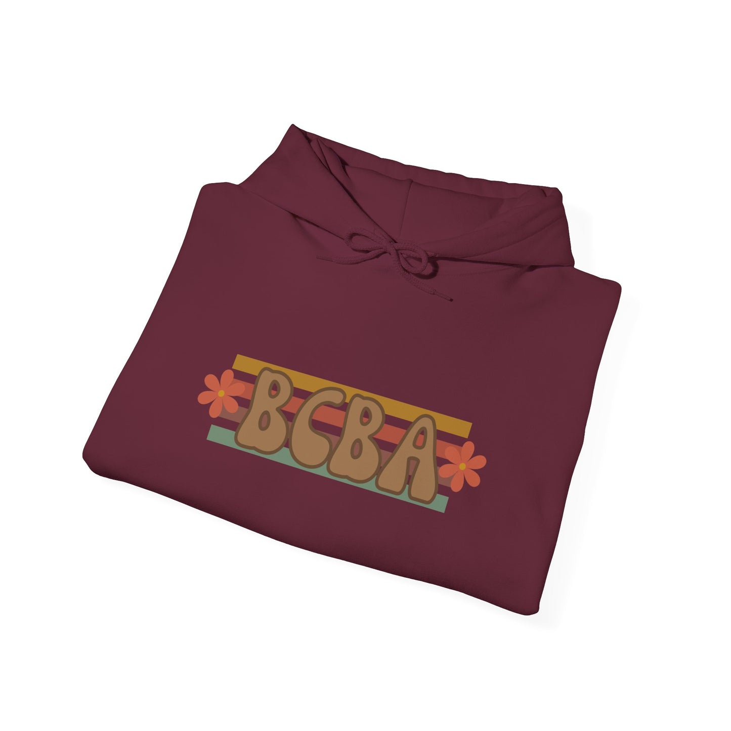BCBA Retro Block Logo Hoodie — Behavioral Therapist Gift