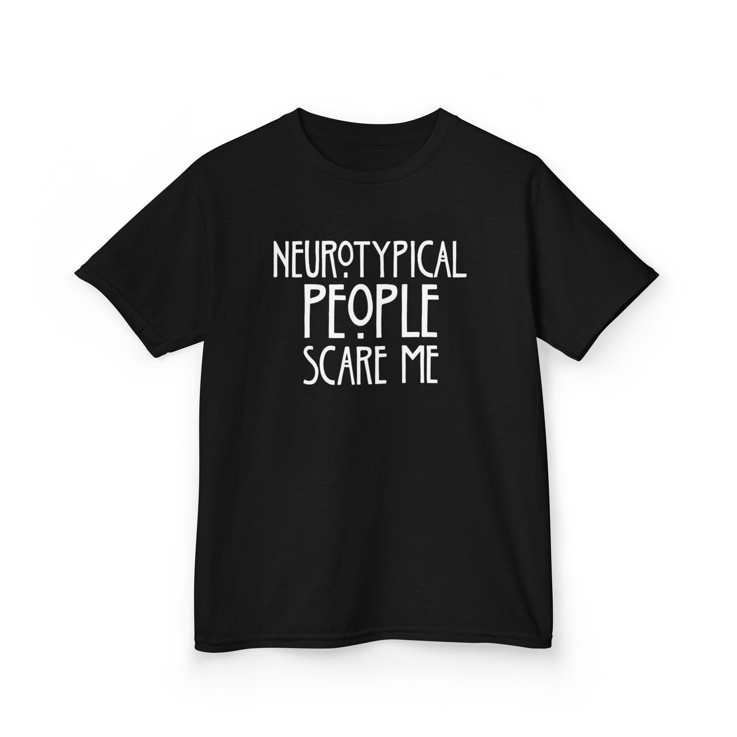 Kids Tee — "Neurotypical People Scare Me" Humor Autism Awareness Shirt