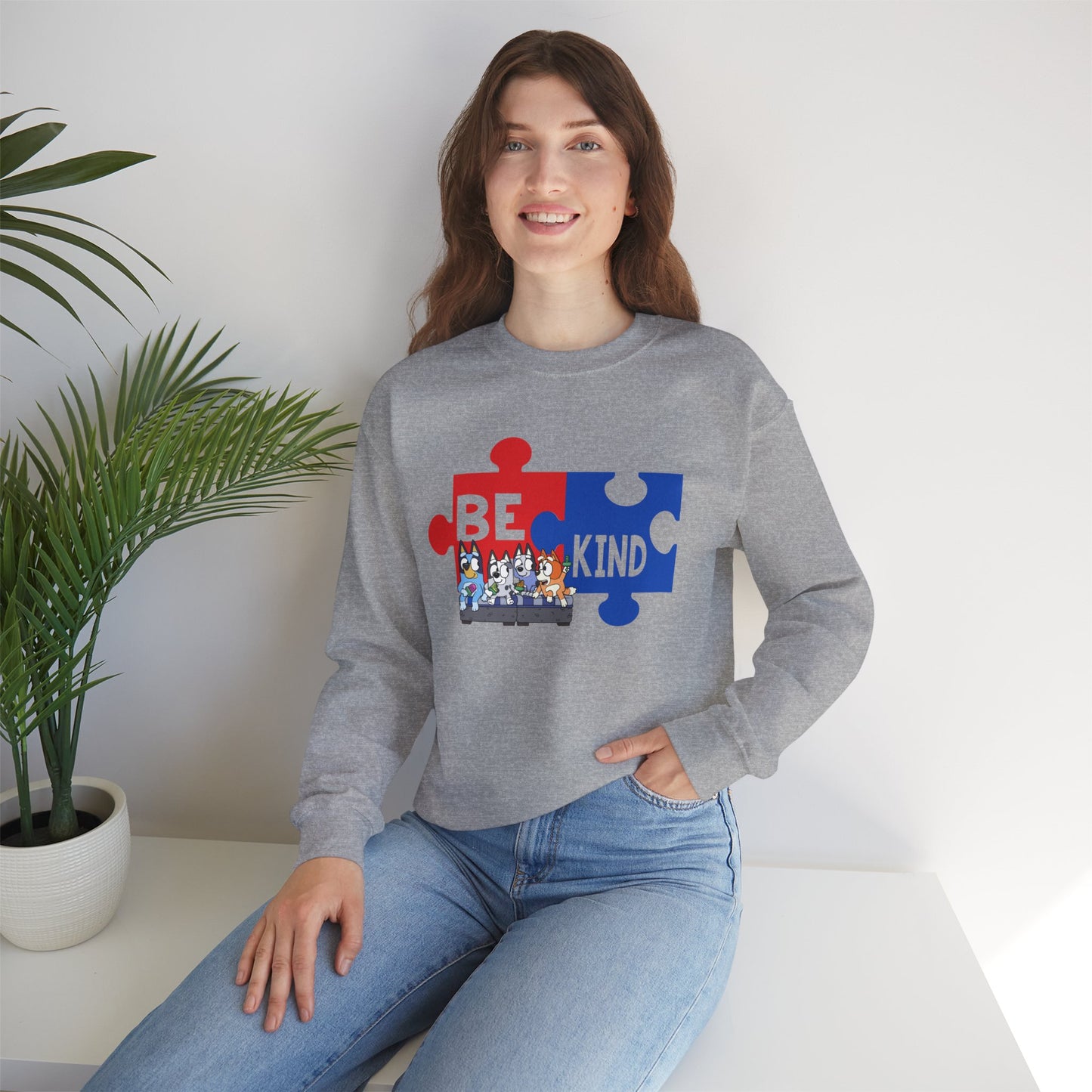 Be Kind Puzzle Sweatshirt — Inspirational Autism Awareness Crewneck