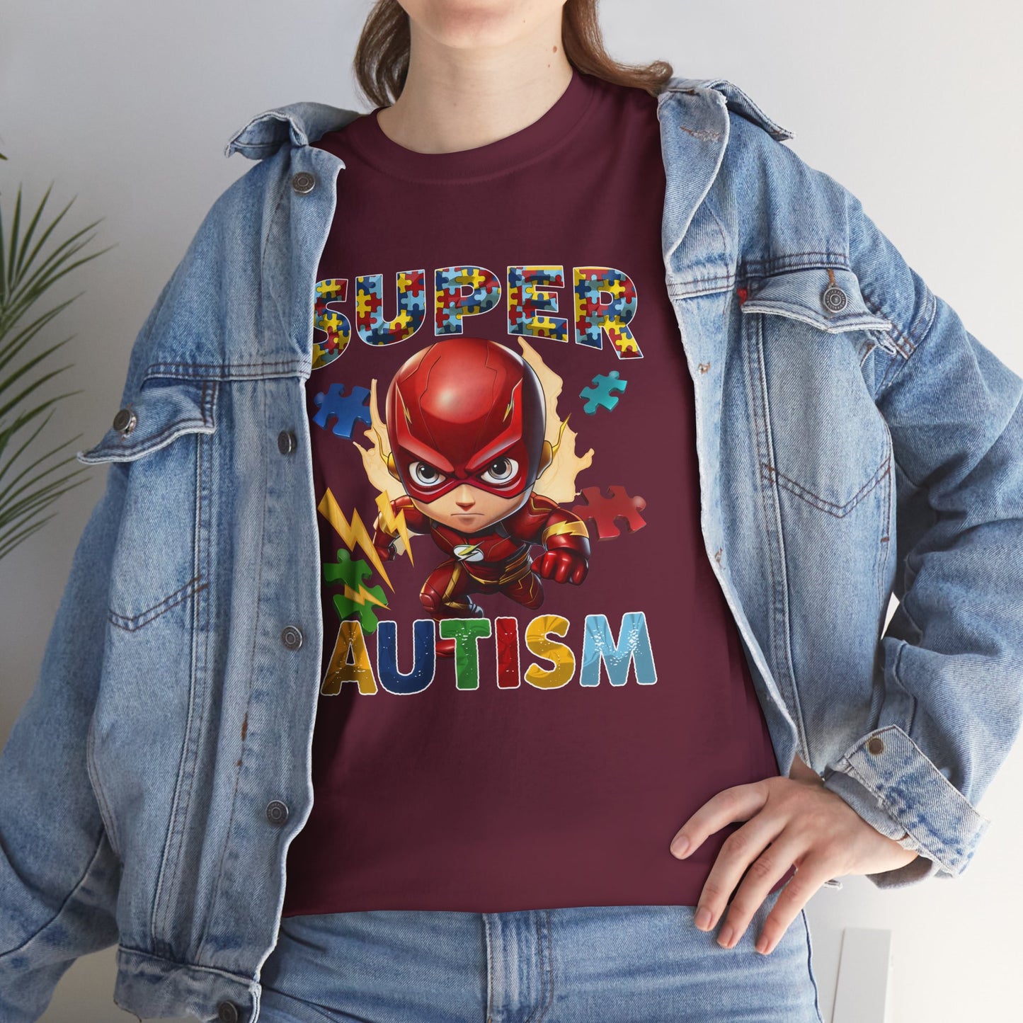 Autism Superhero T-Shirt — "Super Autism" Puzzle Piece Kids Tee