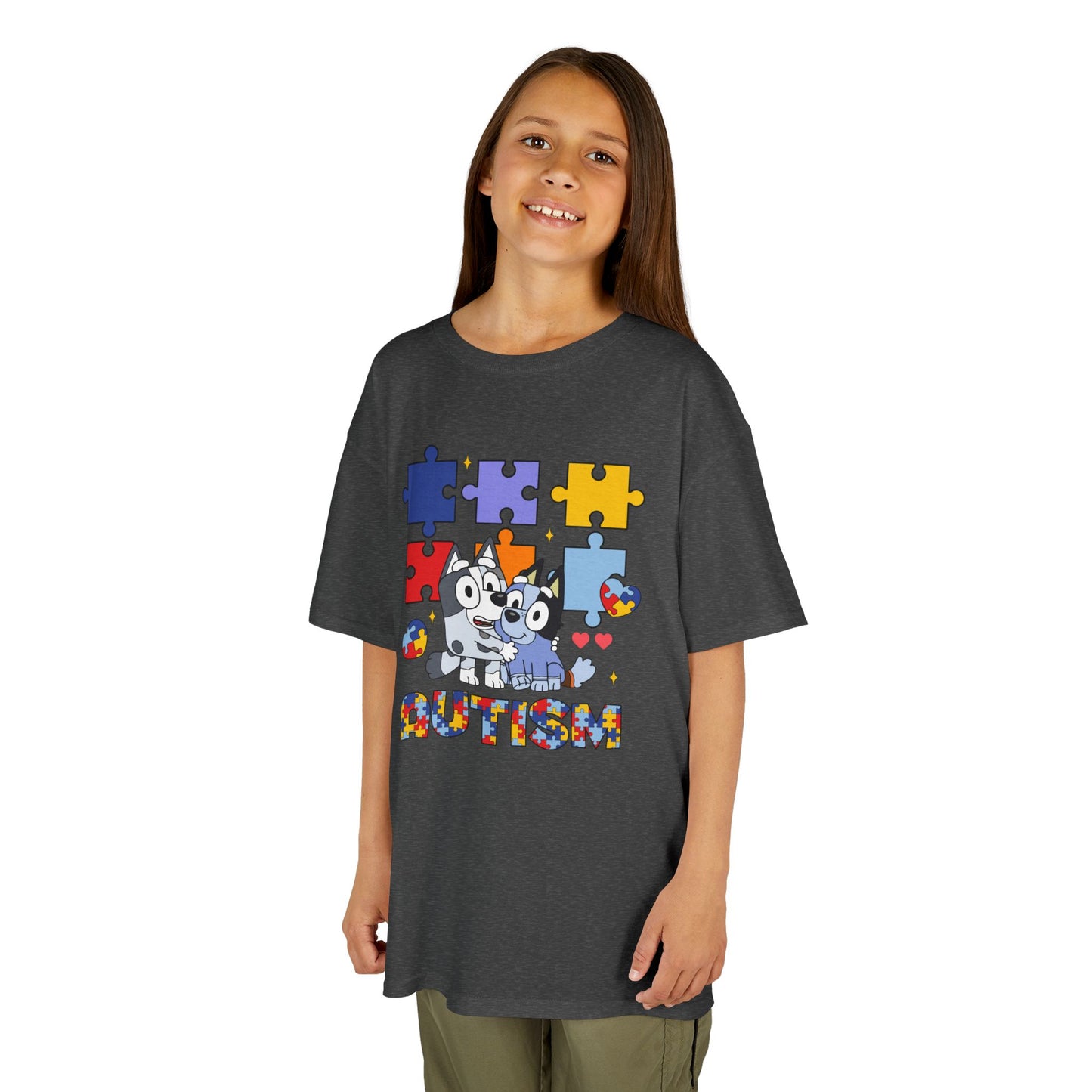Kids Tee — Colorful Autism Puzzle Paw Design