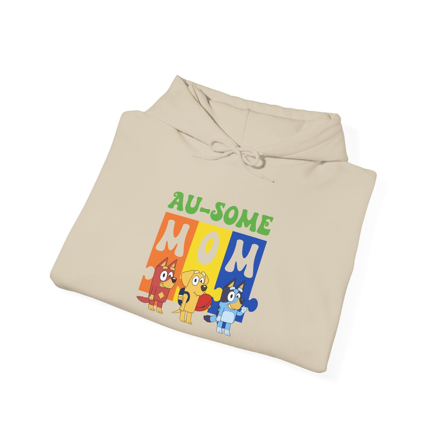 Au-some Mom Hoodie — Colorful Puzzle Piece Autism Awareness Sweatshirt