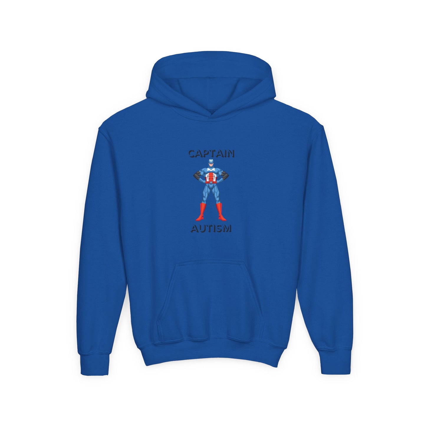 Captain Autism Youth Hooded Sweatshirt - Supportive & Fun Apparel