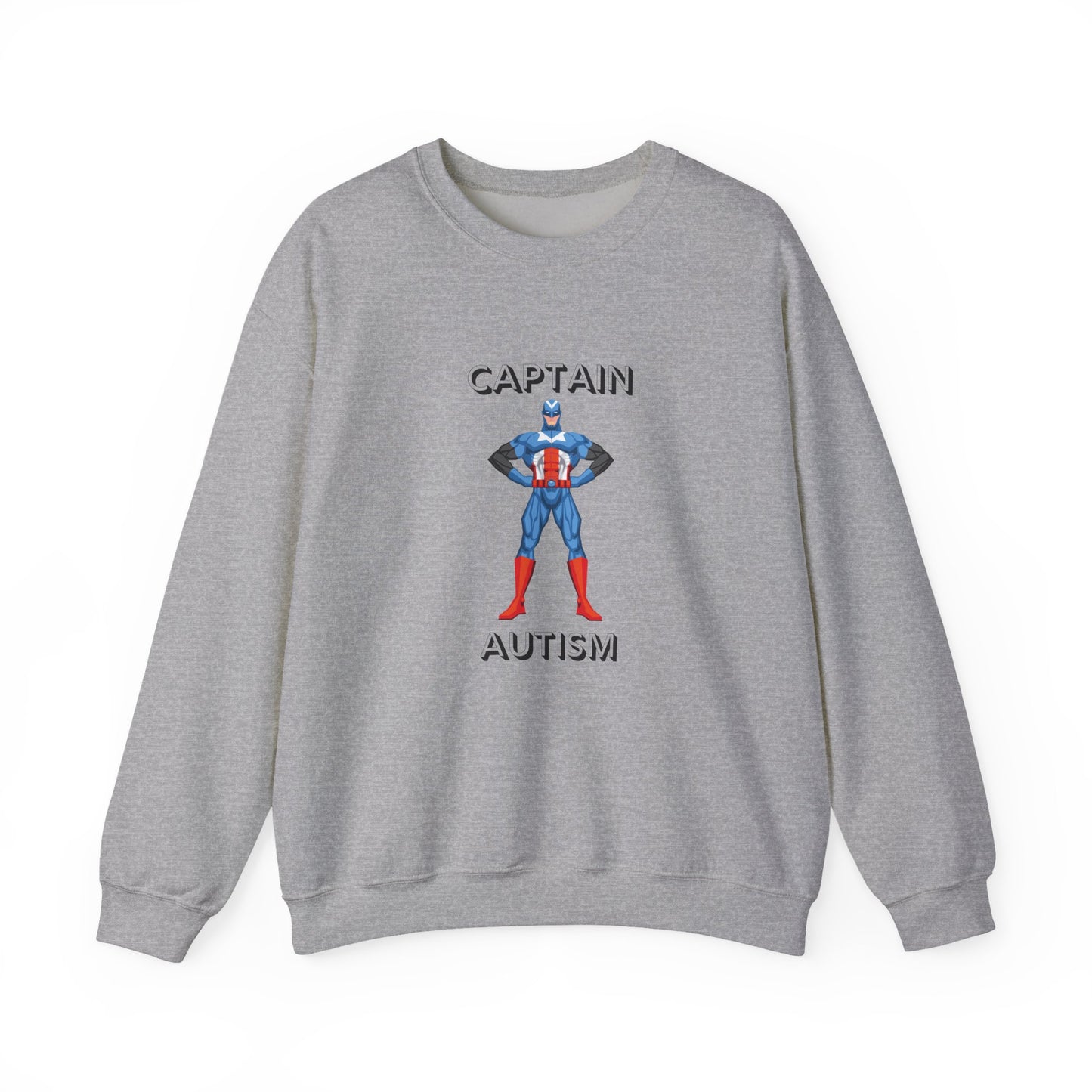 Captain Autism Crewneck Sweatshirt – Autism Awareness Superhero Pullover