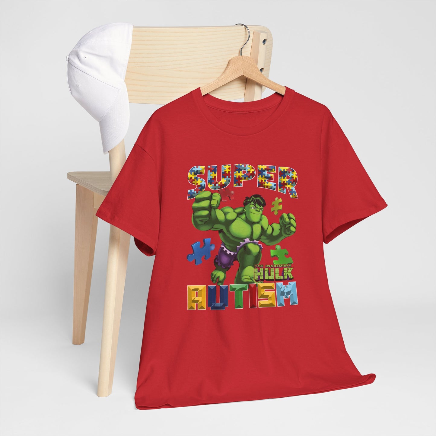 Autism Superhero Tee — 'Super Autism' Puzzle-Pattern Kids Shirt