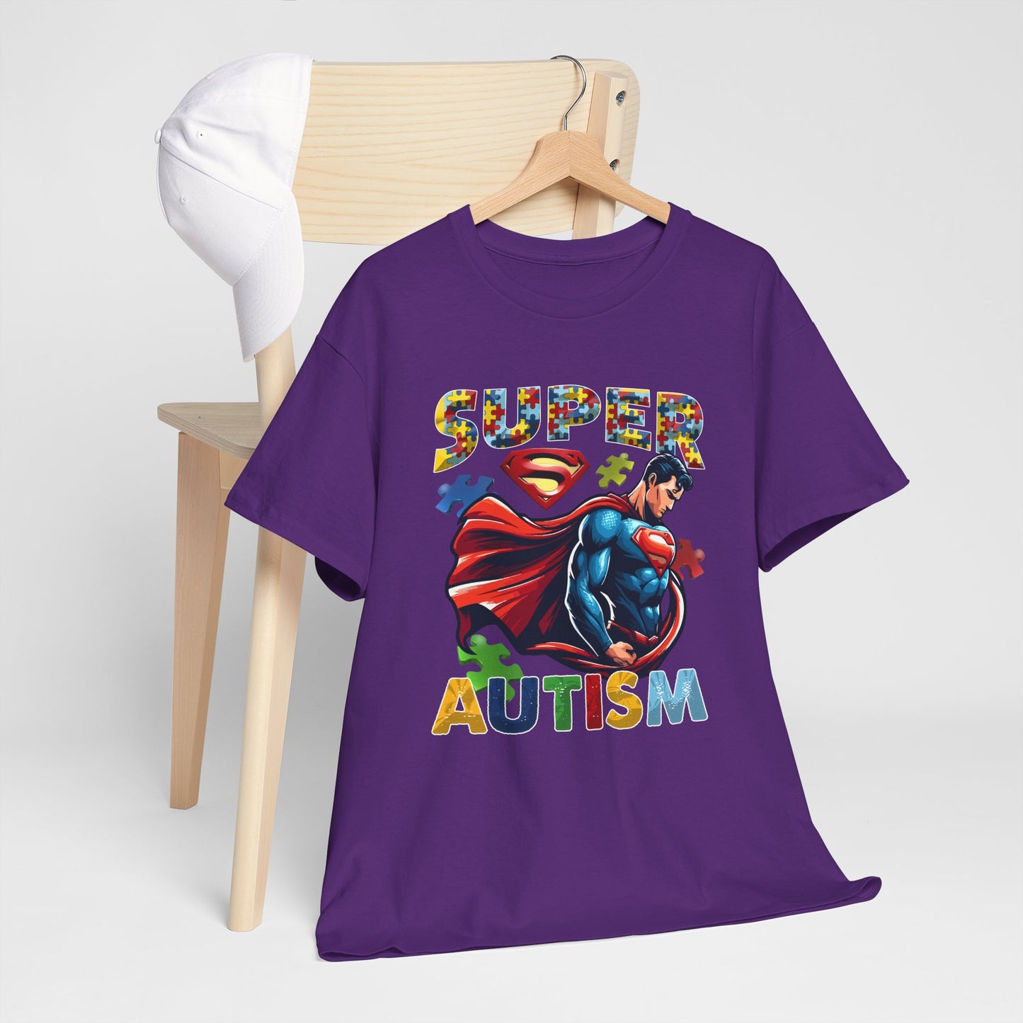 Autism Superhero T-Shirt — "Super Autism" Colorful Puzzle Design