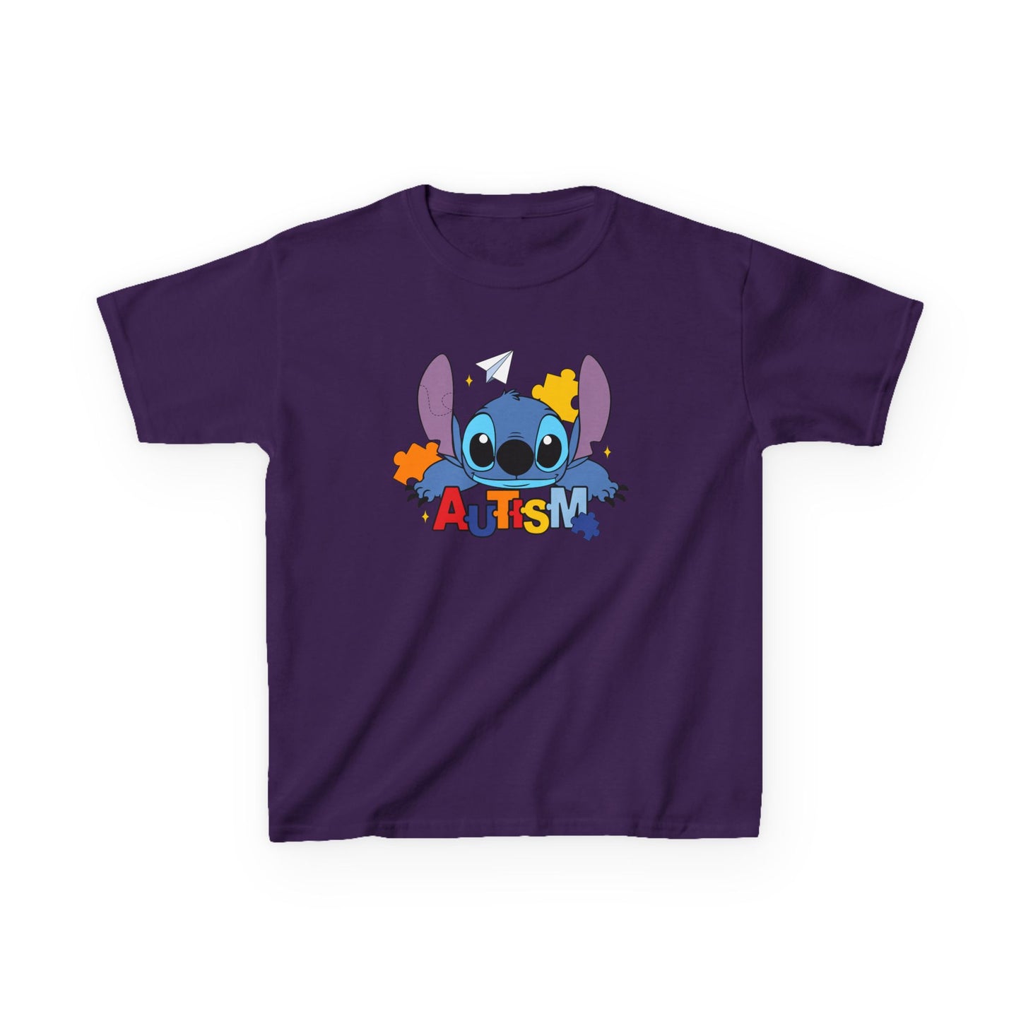 Kids Tee — Cute Stitch Autism Puzzle Design