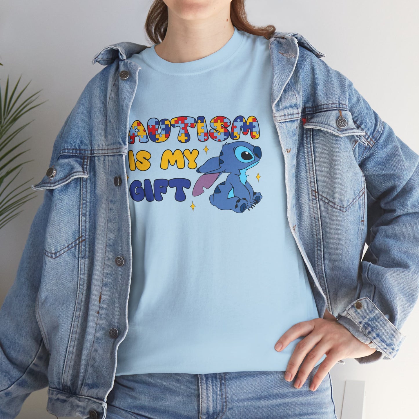 Autism Is My Gift T-Shirt — Colorful Puzzle Heart Design