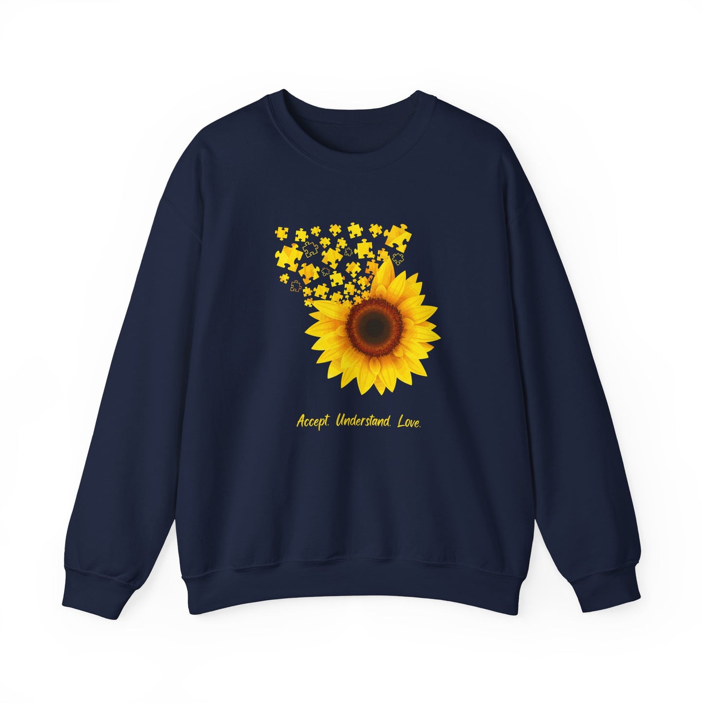Sunflower Floral Crewneck Sweatshirt — Bright Yellow Sunflower Design