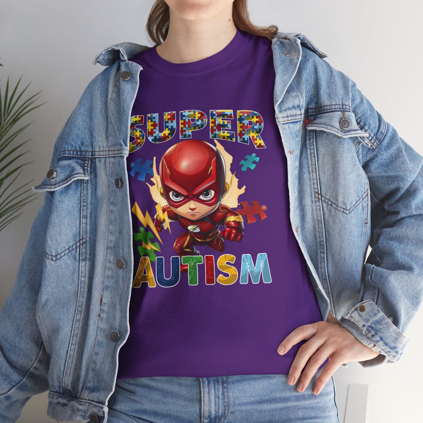 Autism Superhero T-Shirt — "Super Autism" Puzzle Piece Kids Tee
