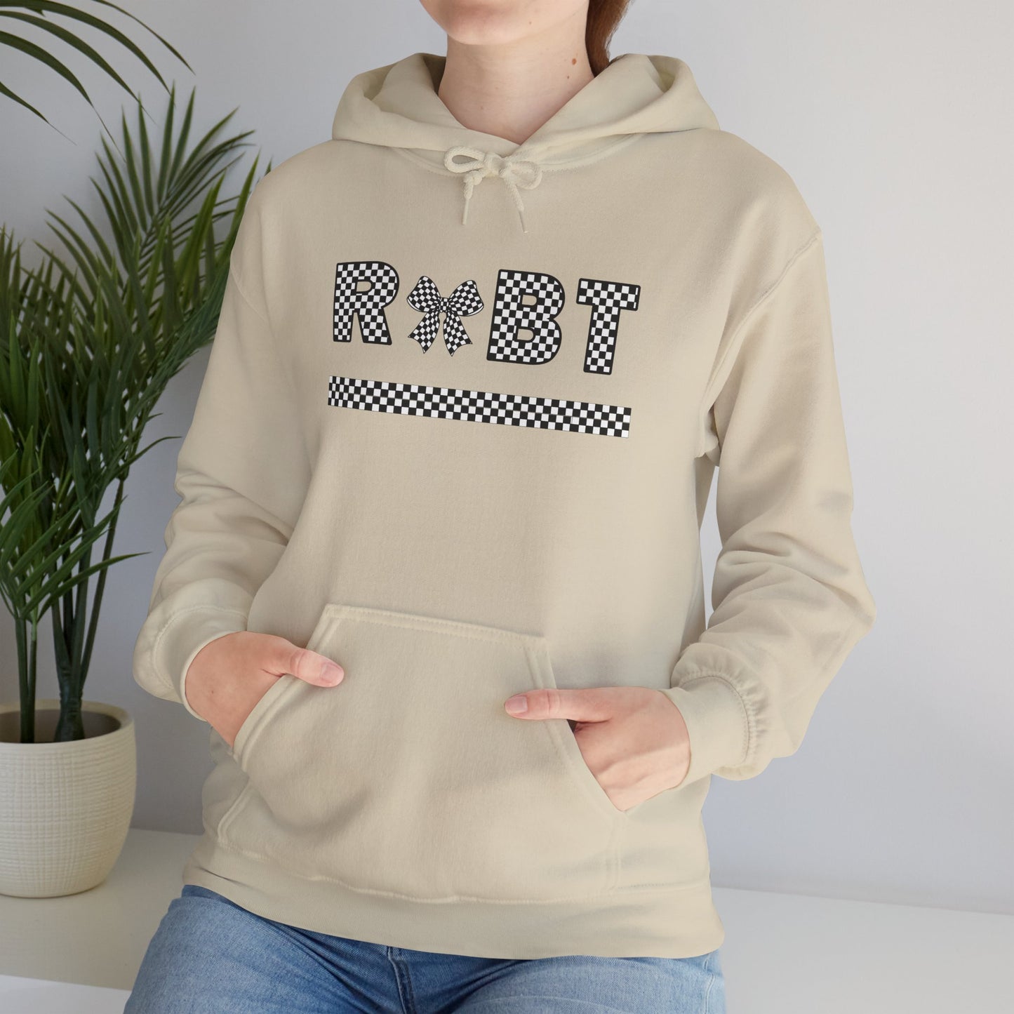RBT Bow Checkered Hooded Sweatshirt