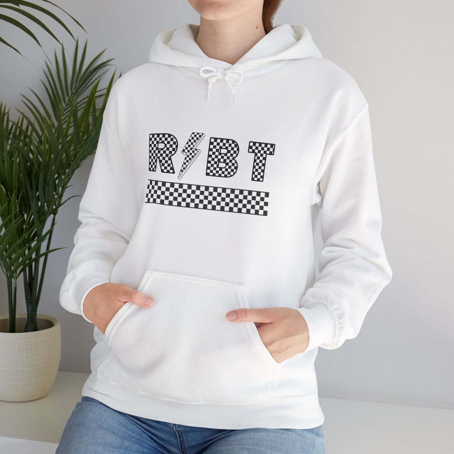 RBT Lightening Bolt Checkered Hooded Sweatshirt