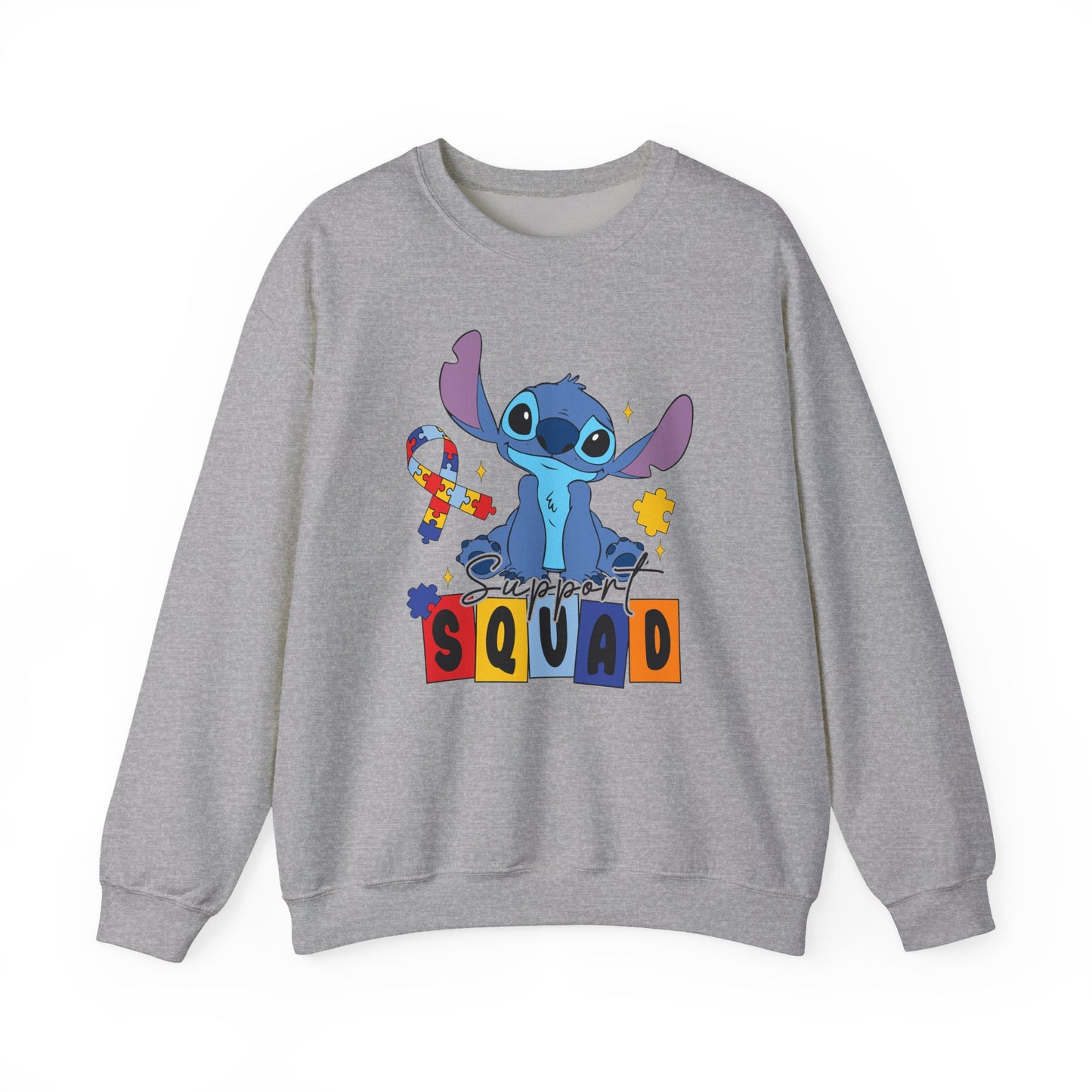 Stitch Squad Crewneck Sweatshirt — Cute Blue Alien Graphic Pullover