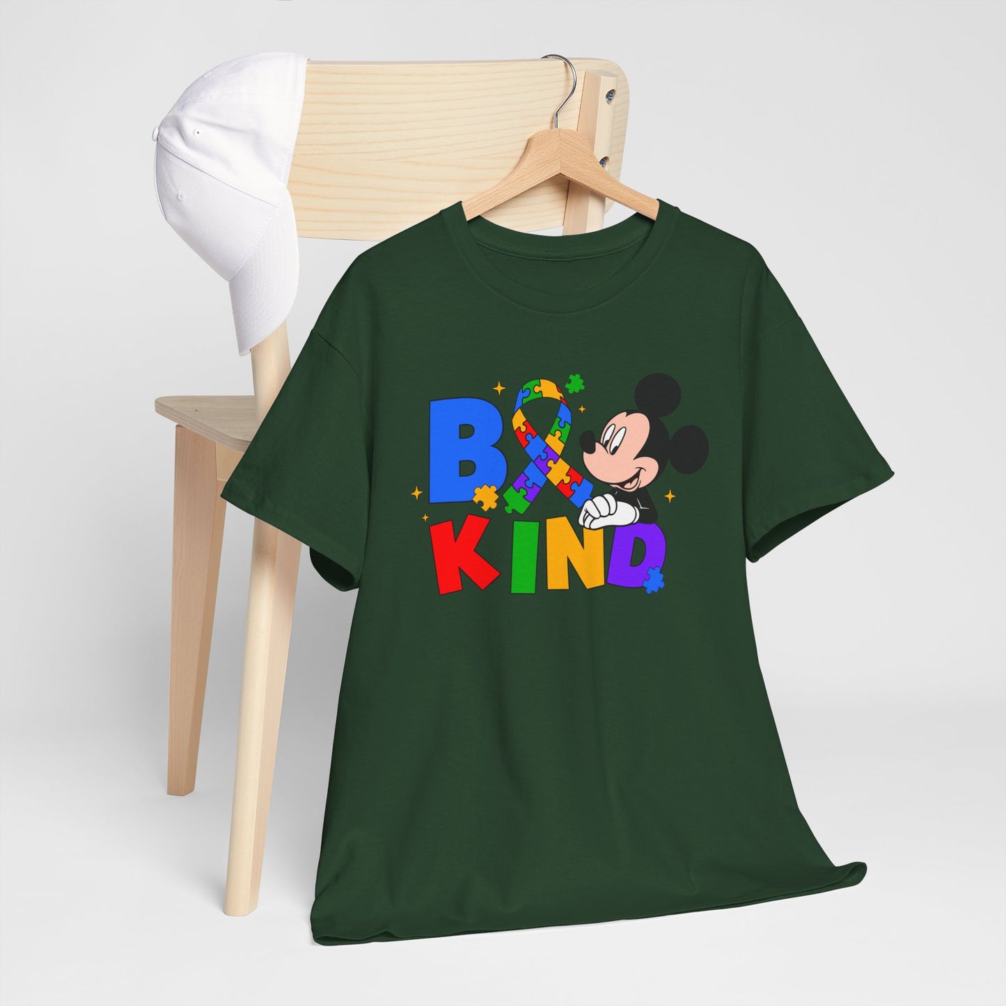 Be Kind Kids T‑Shirt — Colorful Ribbon & Character Graphic