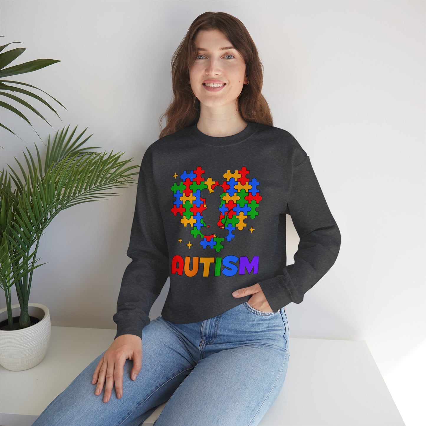 Autism Puzzle Heart Crewneck Sweatshirt