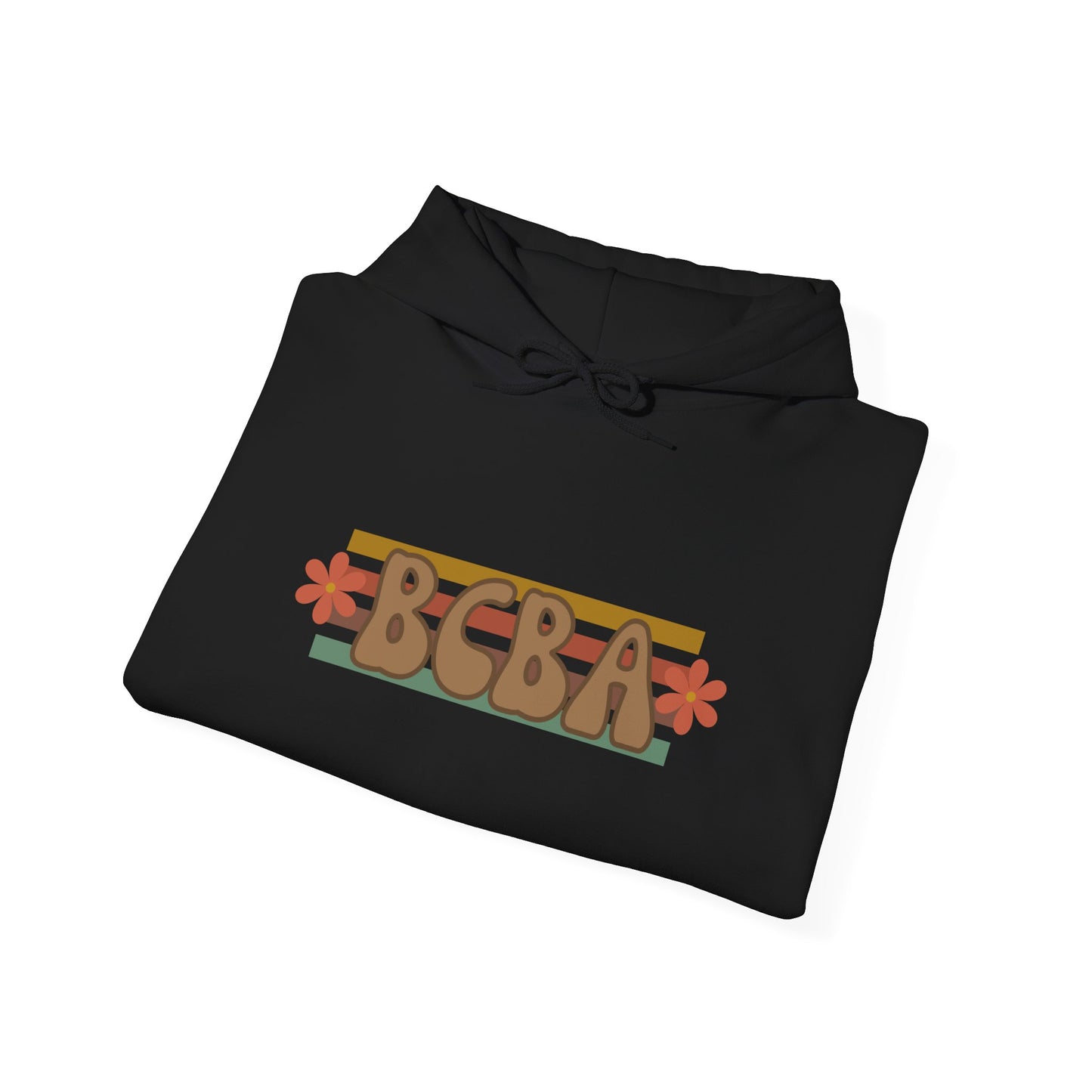 BCBA Retro Block Logo Hoodie — Behavioral Therapist Gift
