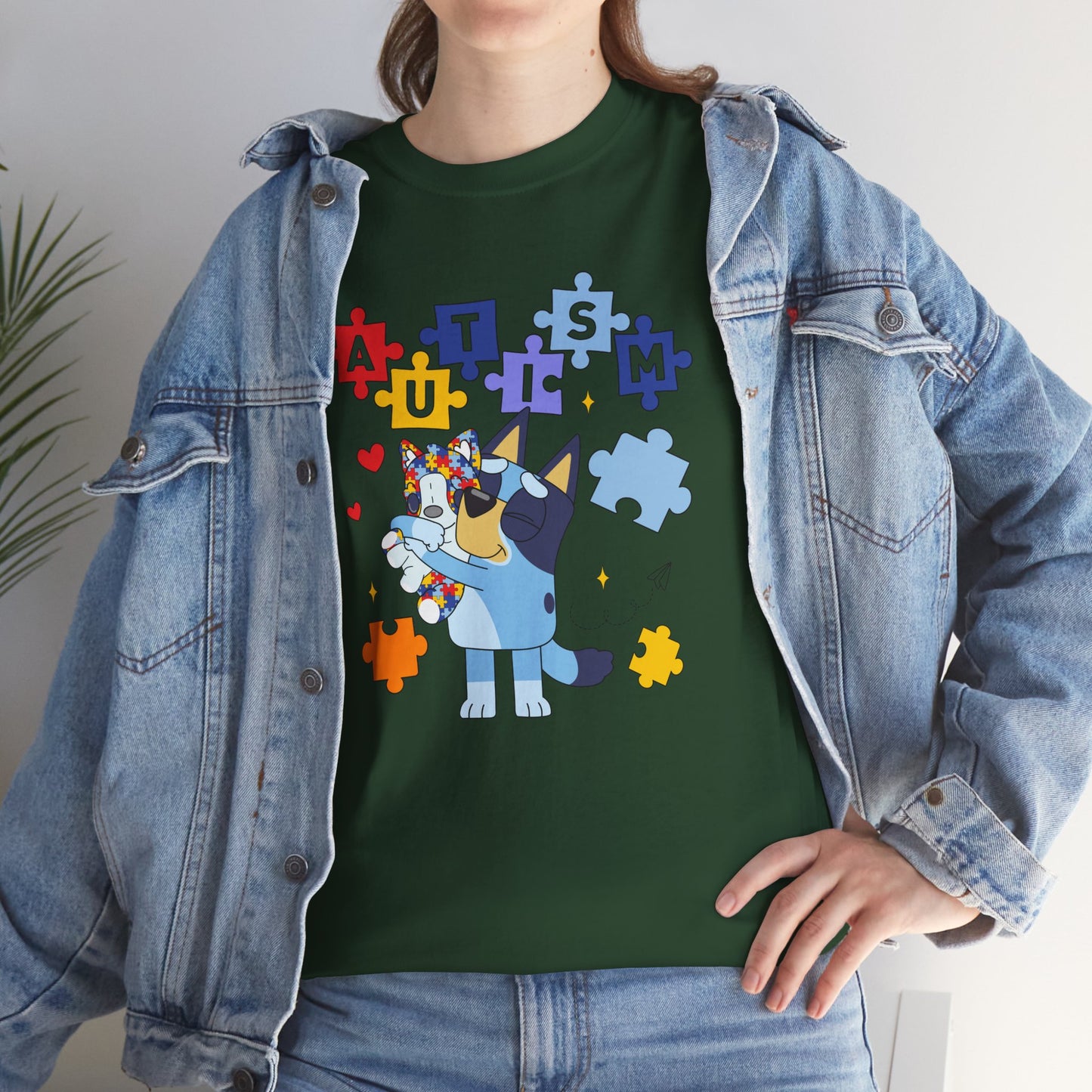 Autism Awareness Puzzle Puppy T-Shirt — Cute Supportive Autism Design