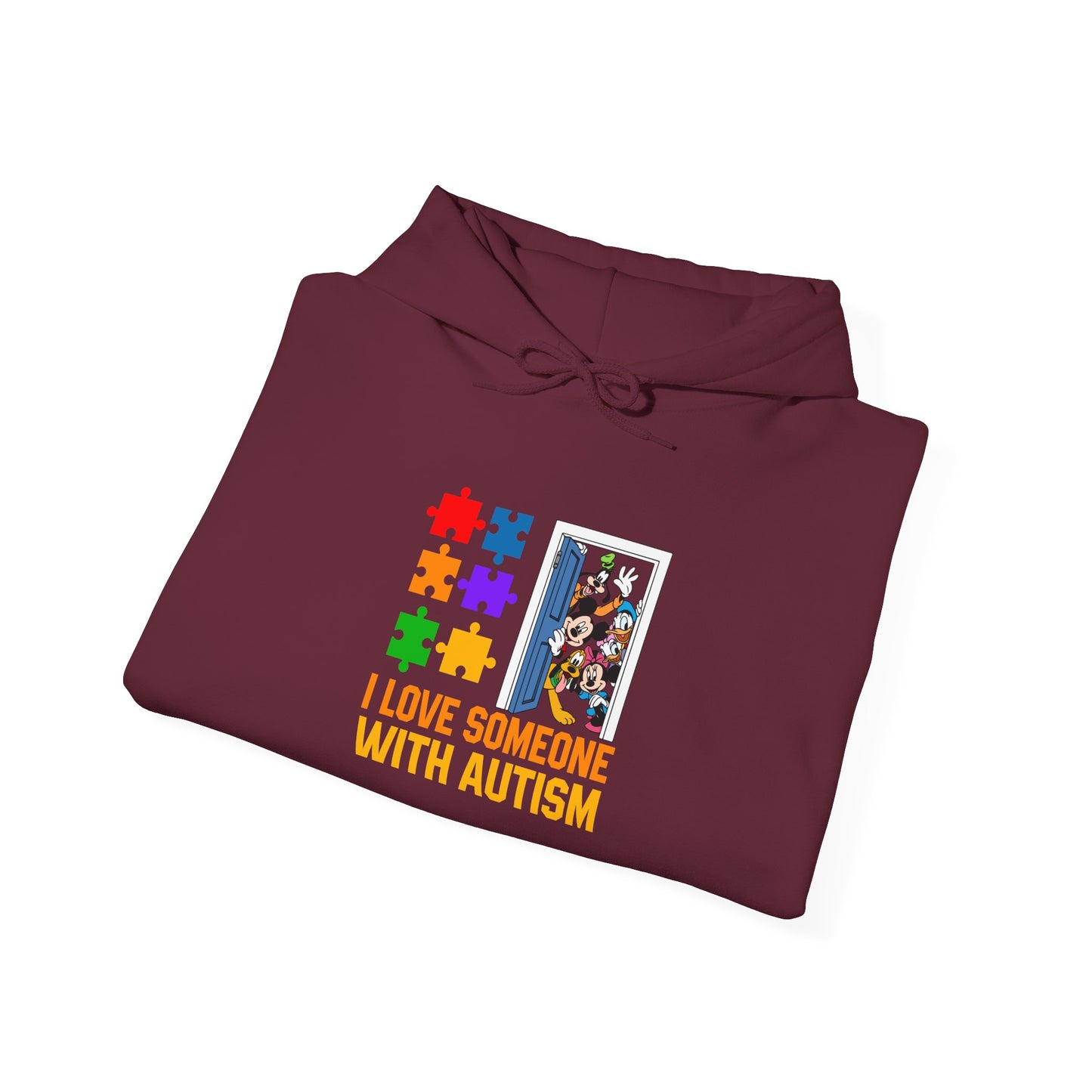 I Love Someone With Autism Hoodie — Puzzle Heart Awareness Sweatshirt