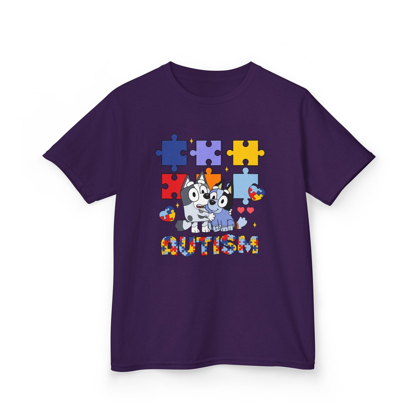Kids Tee — Colorful Autism Puzzle Paw Design