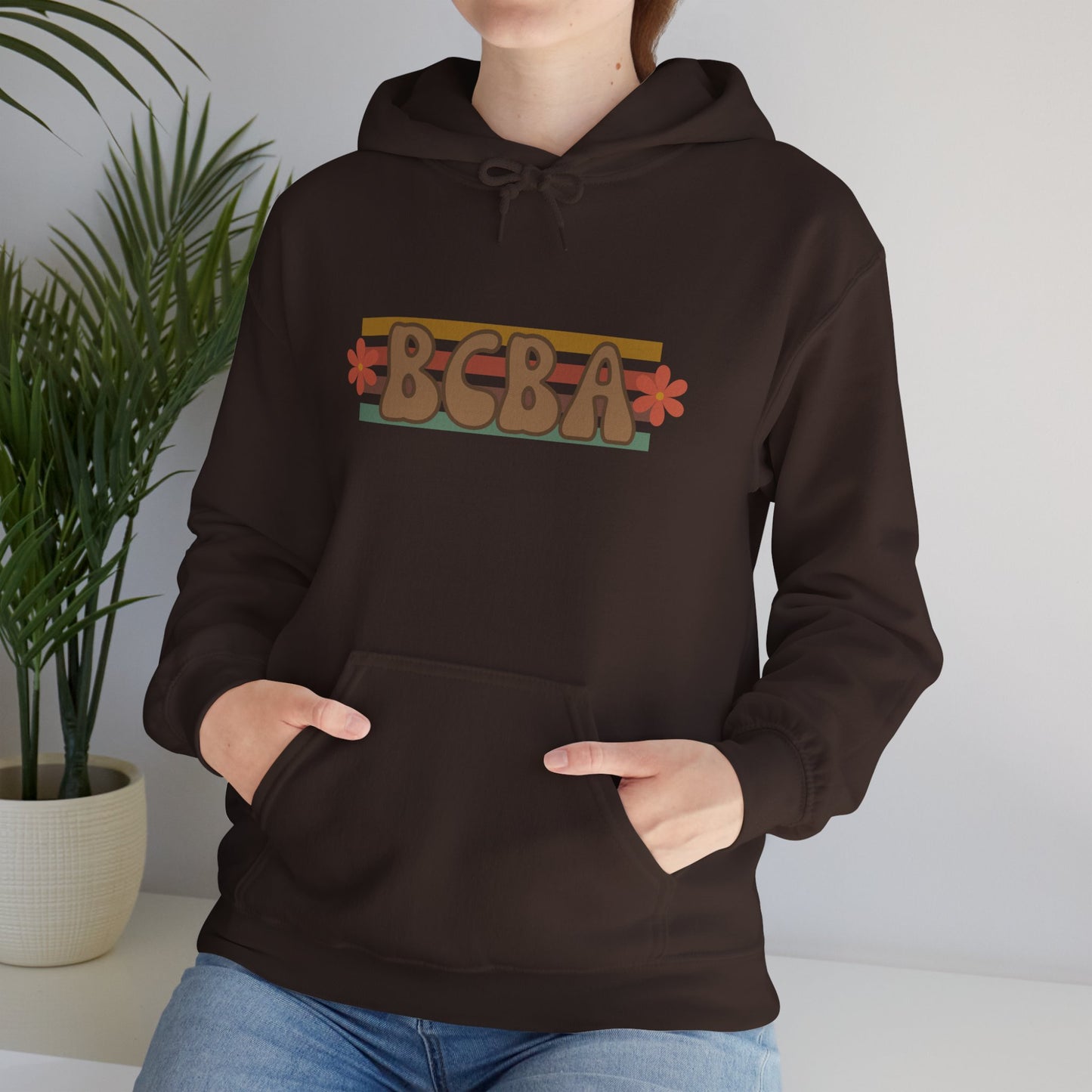 BCBA Retro Block Logo Hoodie — Behavioral Therapist Gift