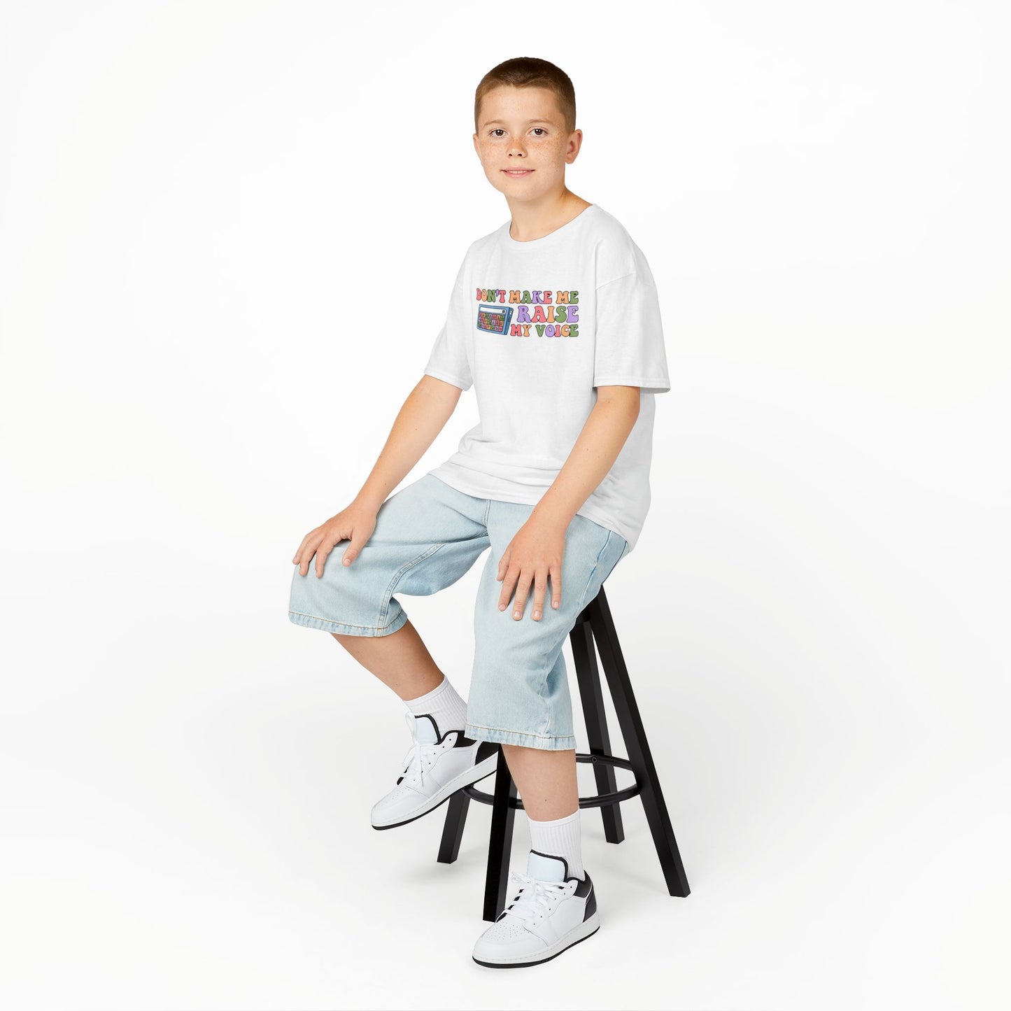 Playful Kids Tee - 'Don't Make Me Raise My Voice' Design