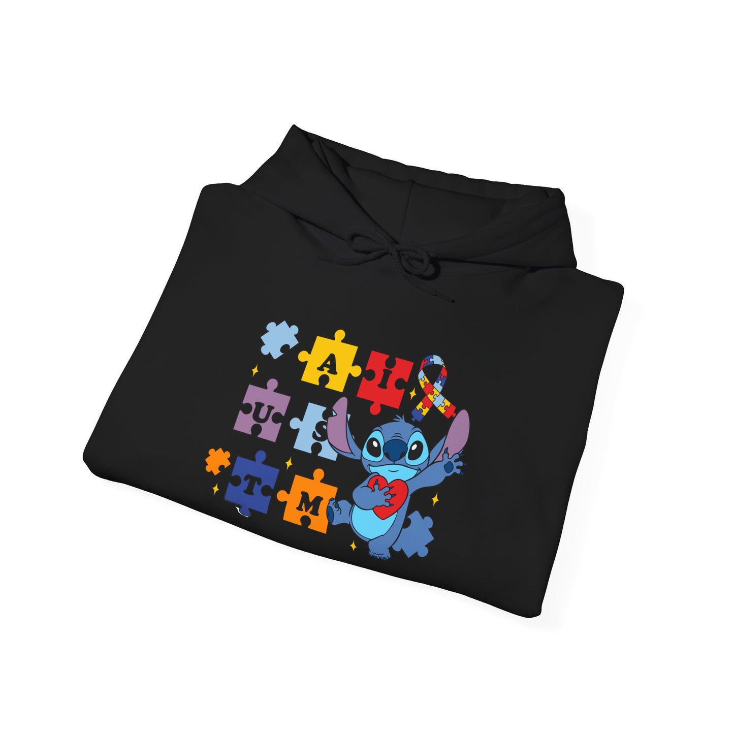 Autism Awareness Hoodie — Puzzle Heart Ribbon Design