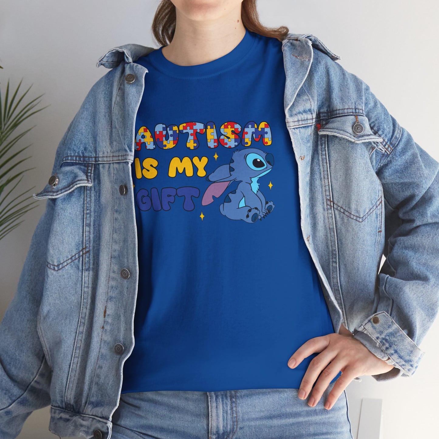 Autism Is My Gift T-Shirt — Colorful Puzzle Heart Design